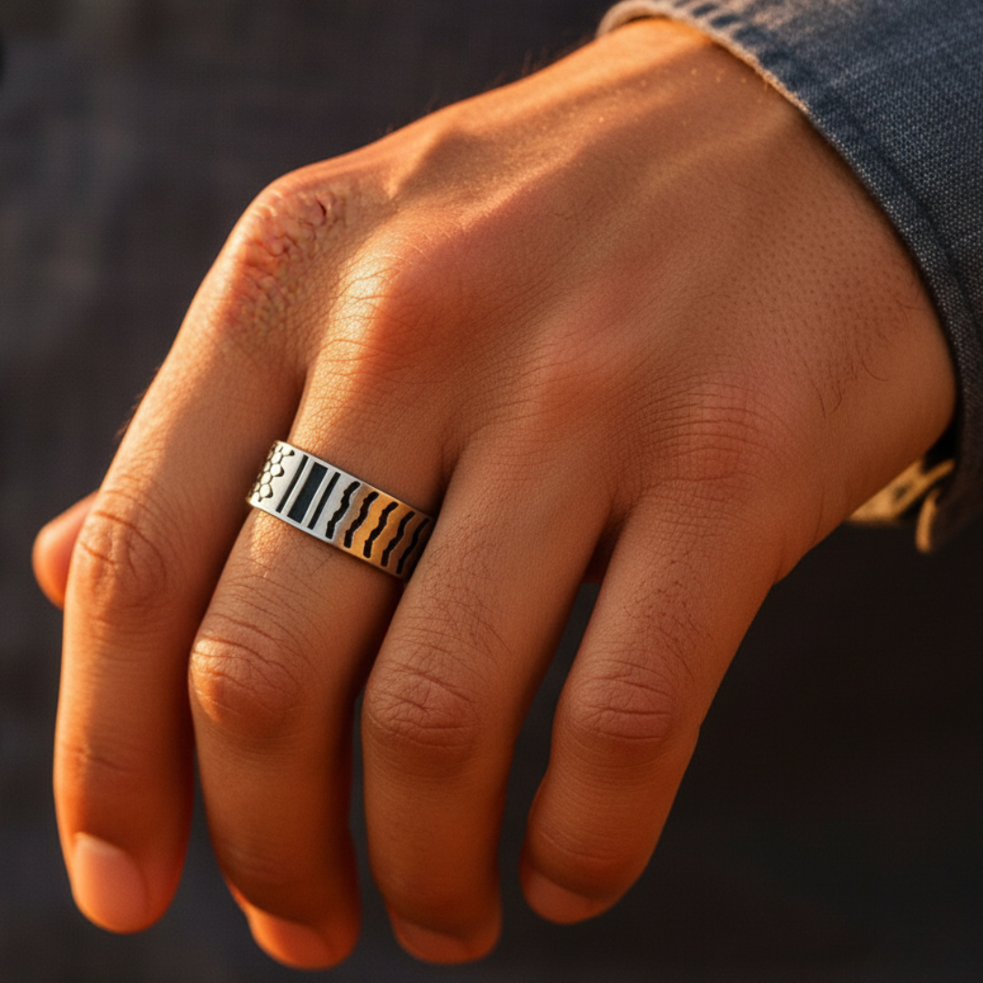Qamar Keffiyeh Bold Ring – Men's