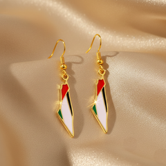 Qamar Palestine Map Earrings