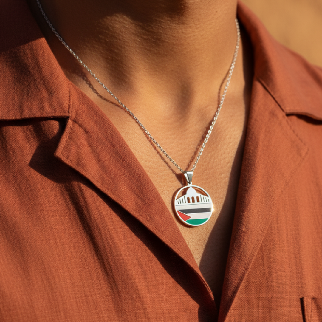 Qamar Men's Palestine Mosque Necklace