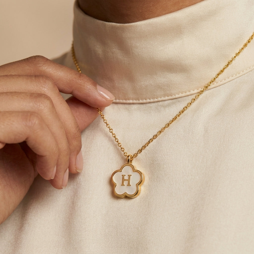 Lulu Clover Initial Pendant