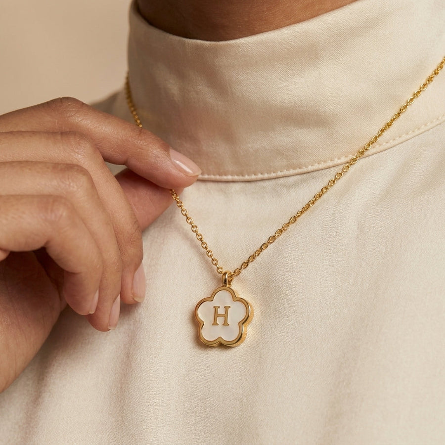 Lulu Clover Initial Pendant