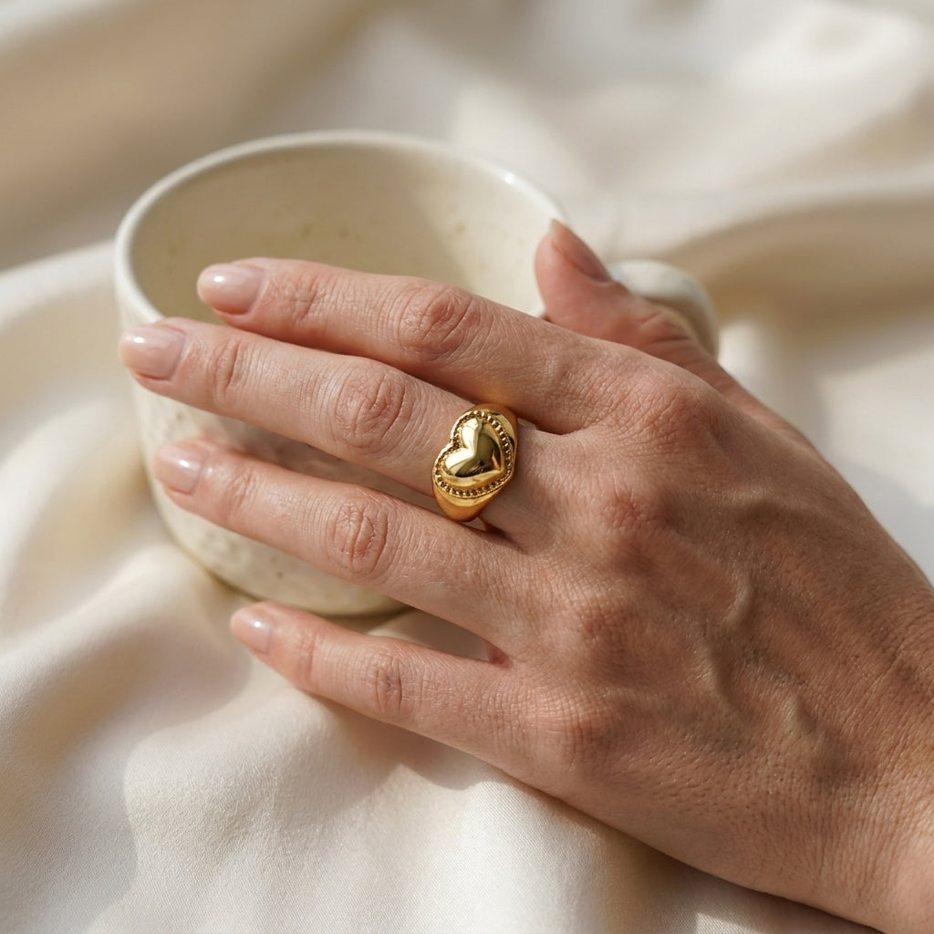 Amara Gold Heart Ring