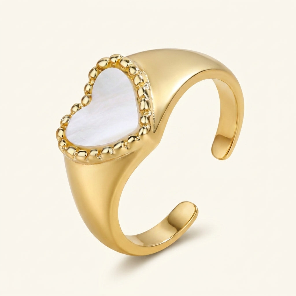 Amara White Heart Ring