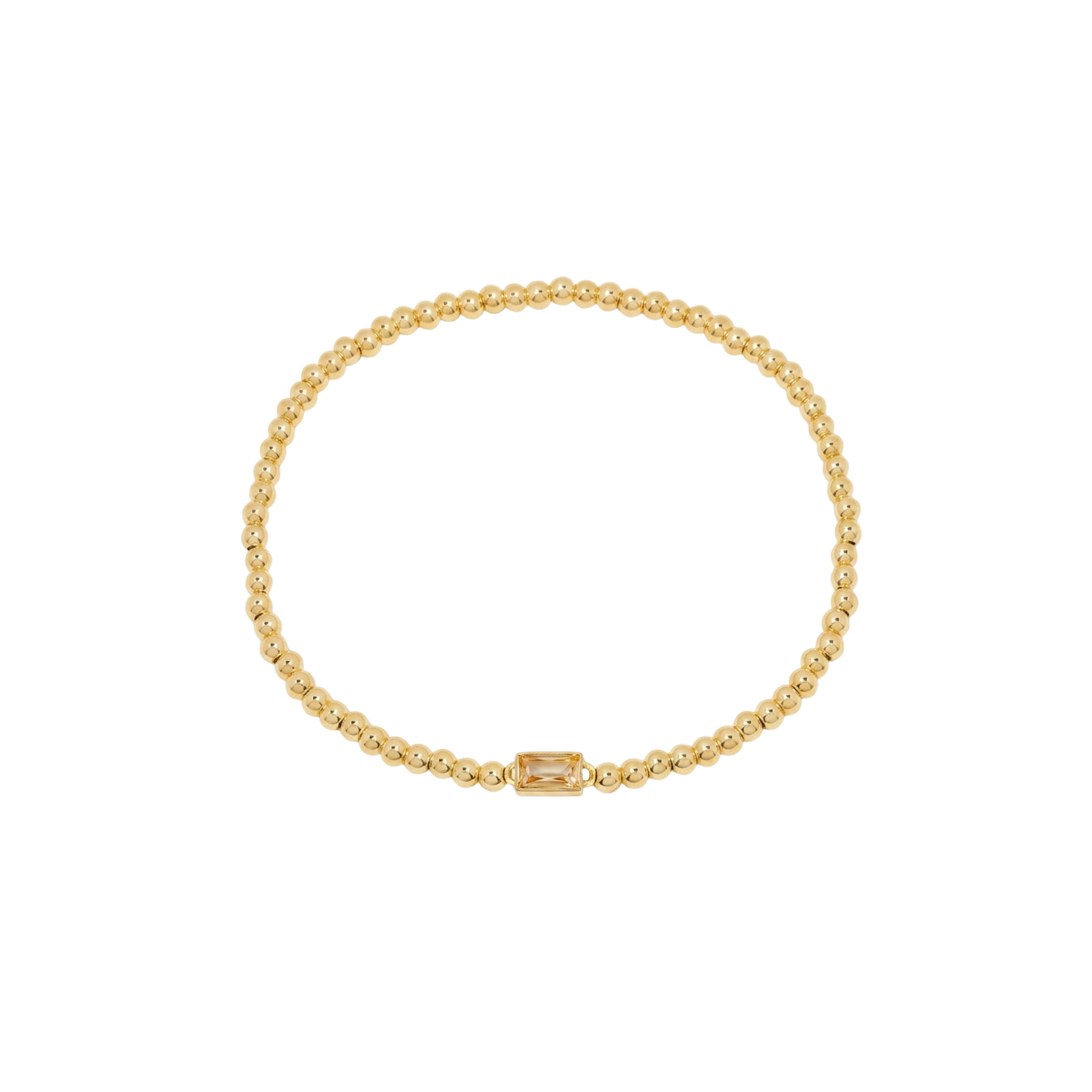 Gold Bead Gem Bracelet
