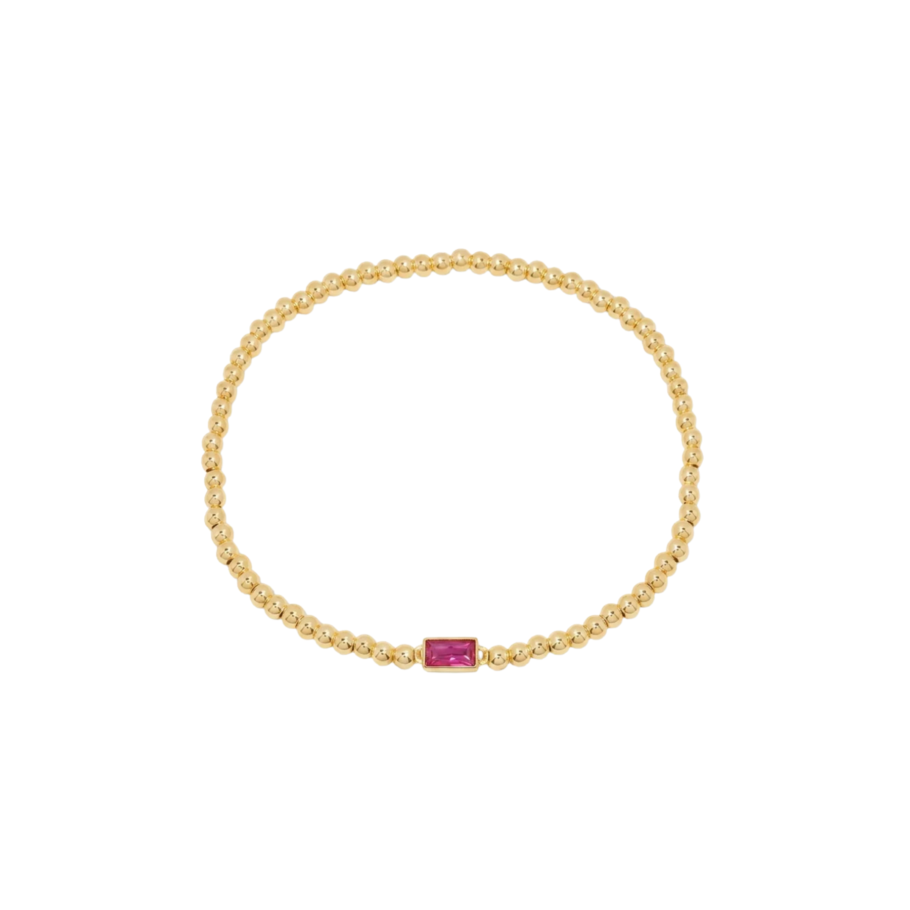 Gold Bead Gem Bracelet