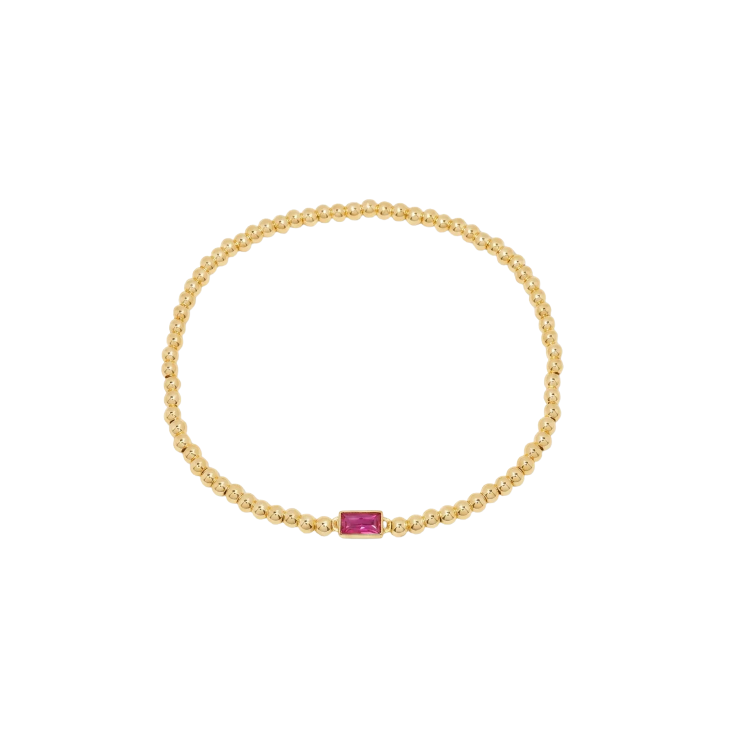 Gold Bead Gem Bracelet