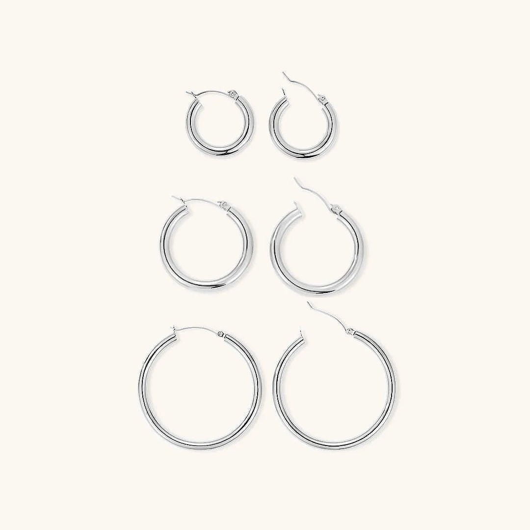Broad Round Hoops (Set of 3)