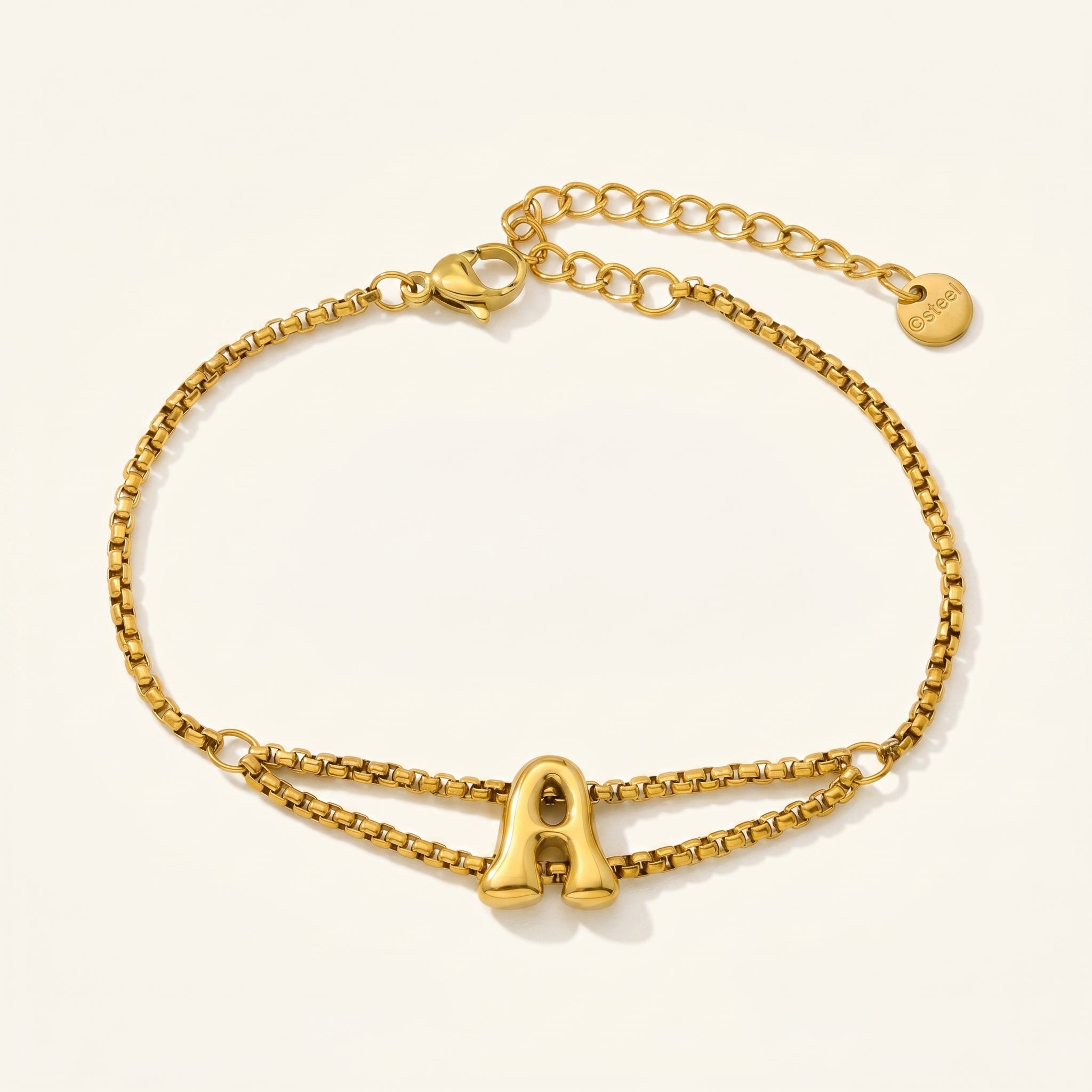 Bold Script Initial Bracelet