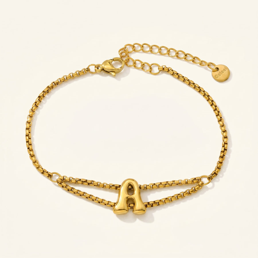 Bold Script Initial Bracelet