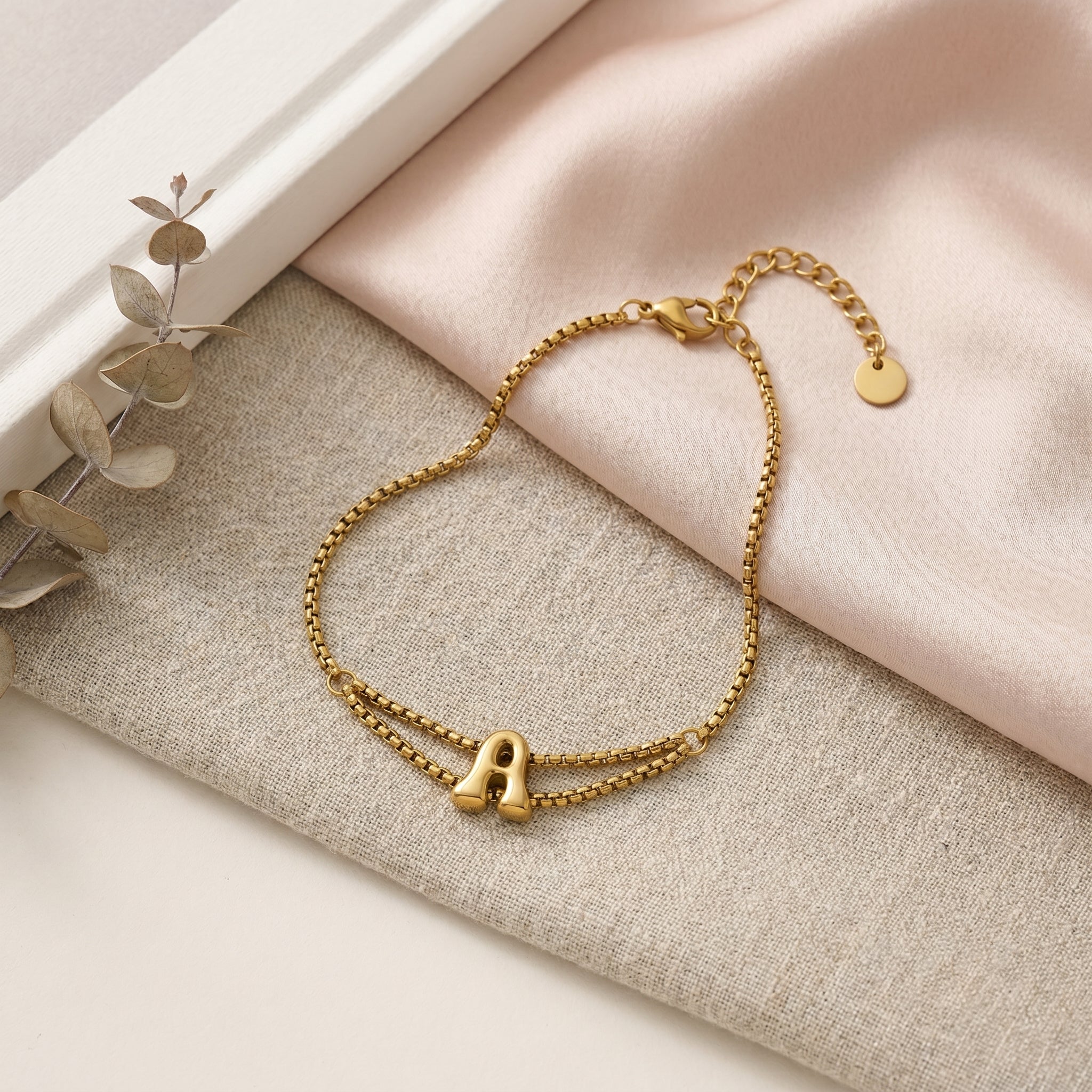 Bold Script Initial Bracelet