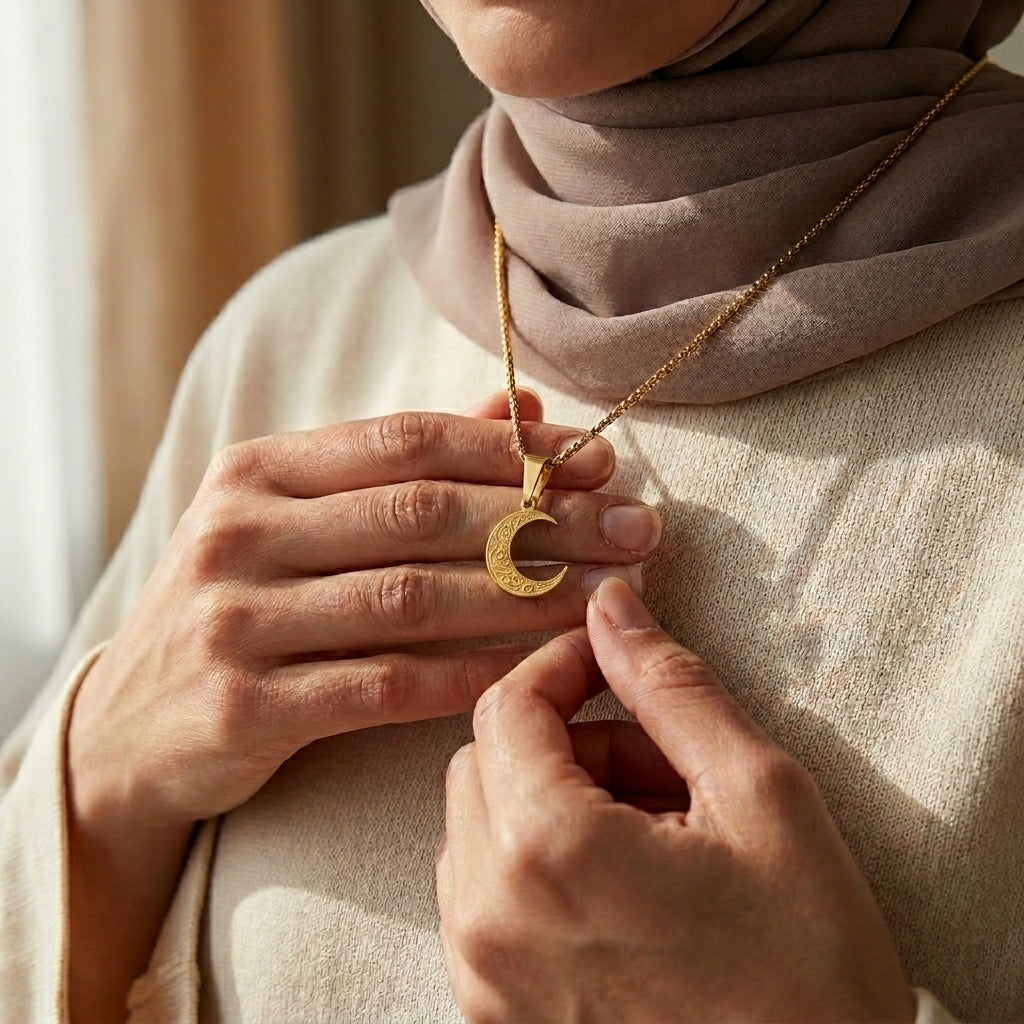 Qamar Celestia Crescent Necklace