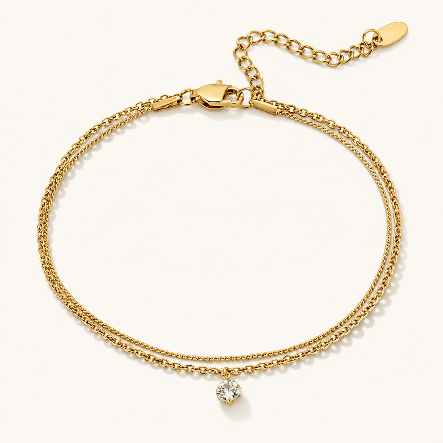 White Petal Shell Layered Anklet