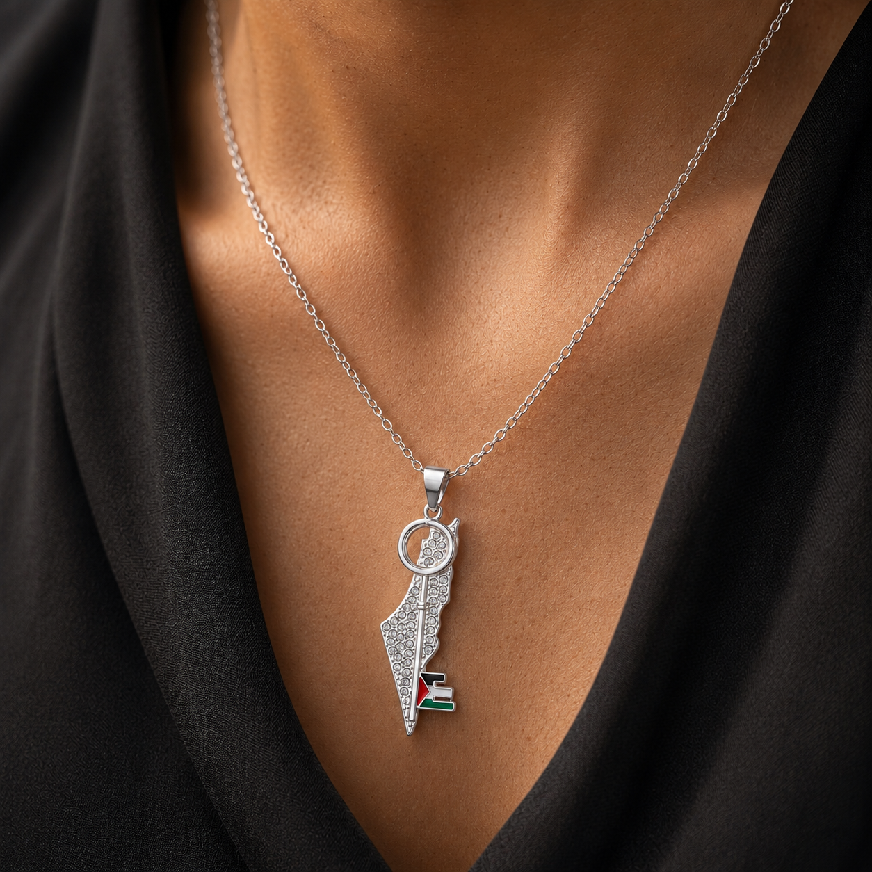 Qamar Palestine Key Necklace