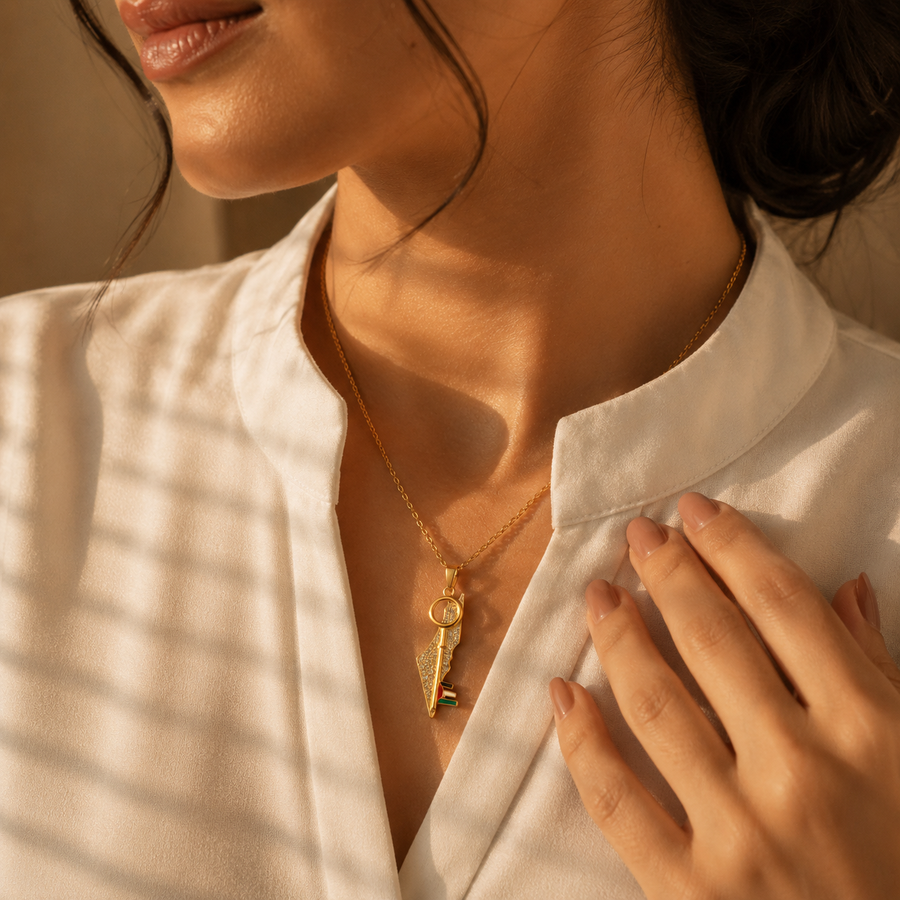 Qamar Palestine Key Necklace