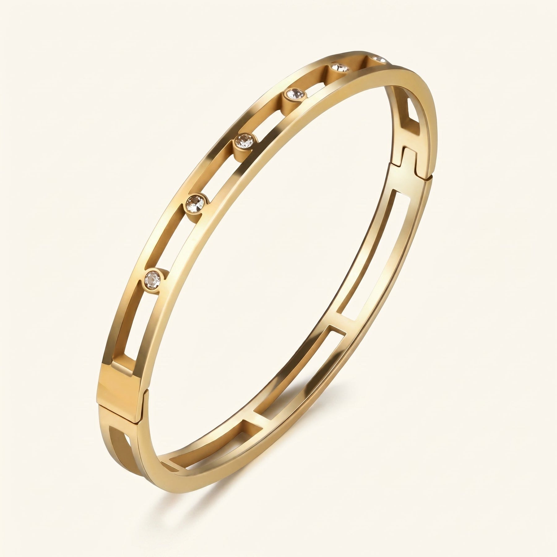 Sofia Crystal & Gold Bangle