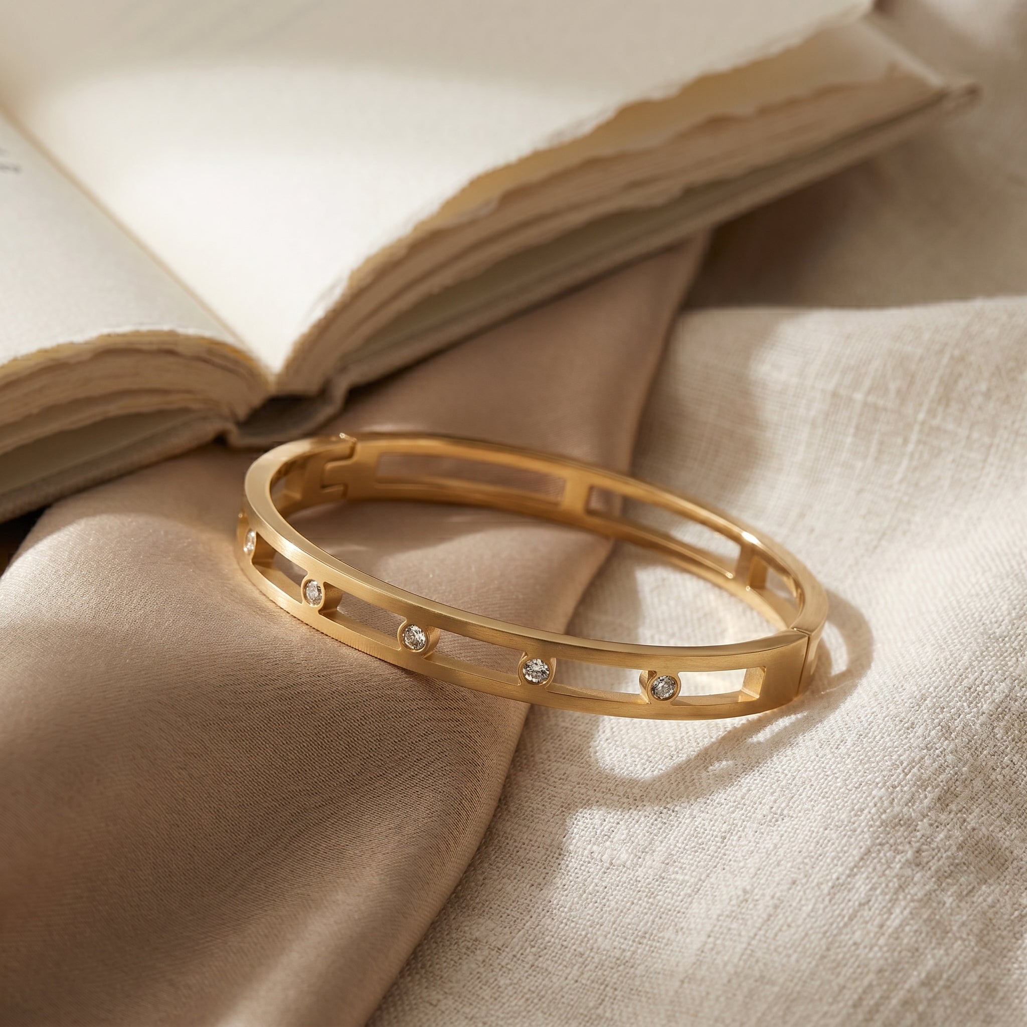 Sofia Crystal & Gold Bangle