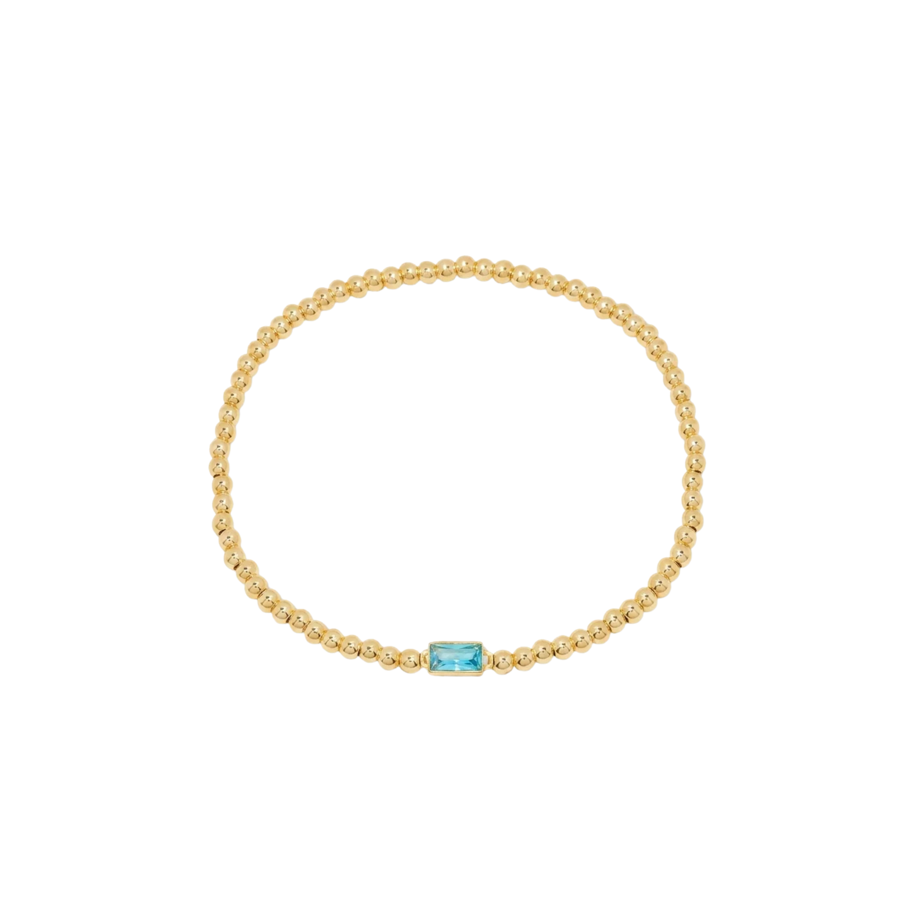 Gold Bead Gem Bracelet