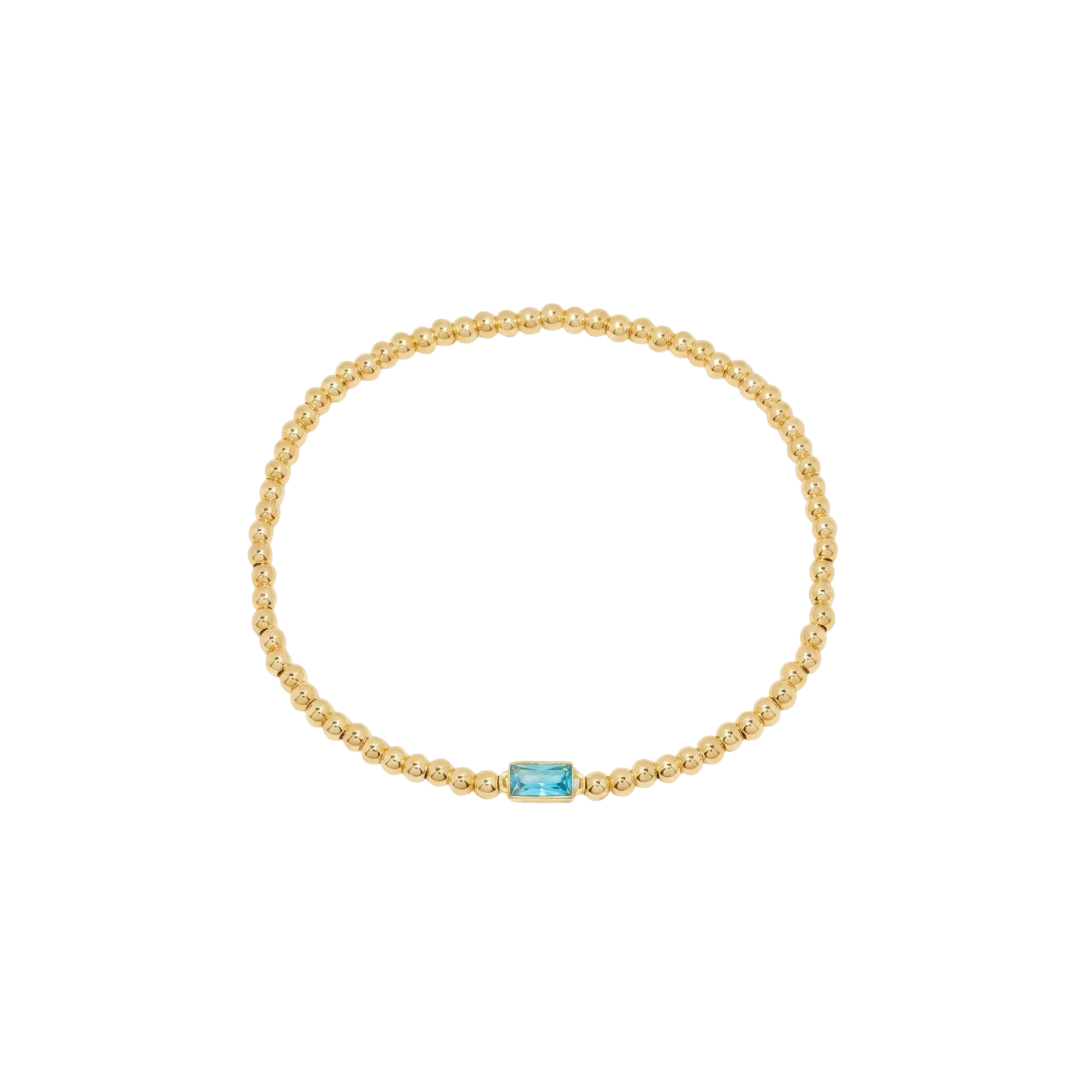 Gold Bead Gem Bracelet