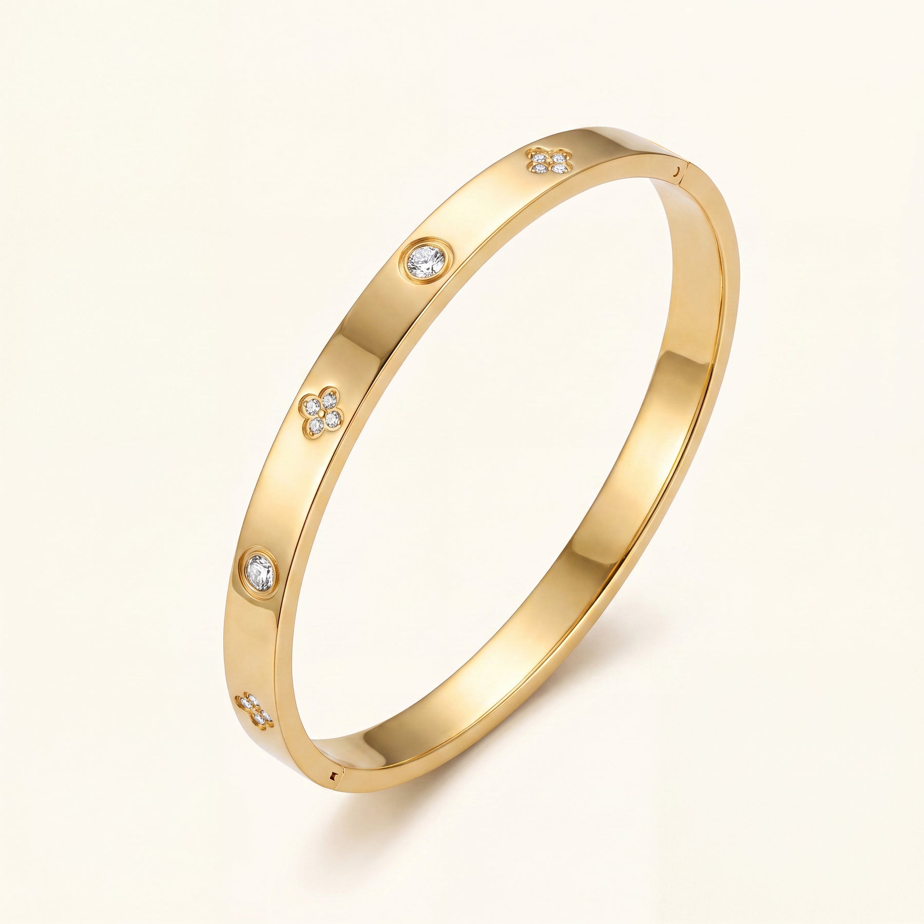 Gold Clover Bangle