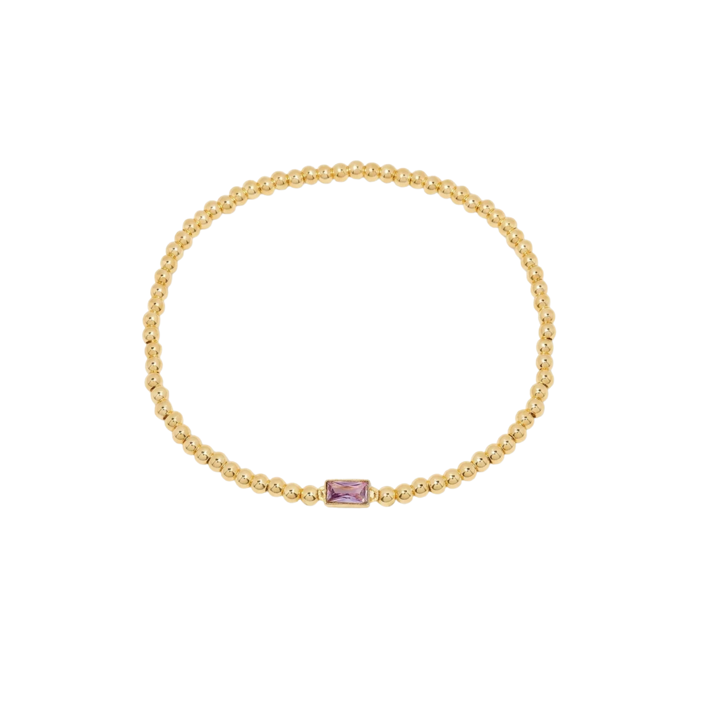 Gold Bead Gem Bracelet