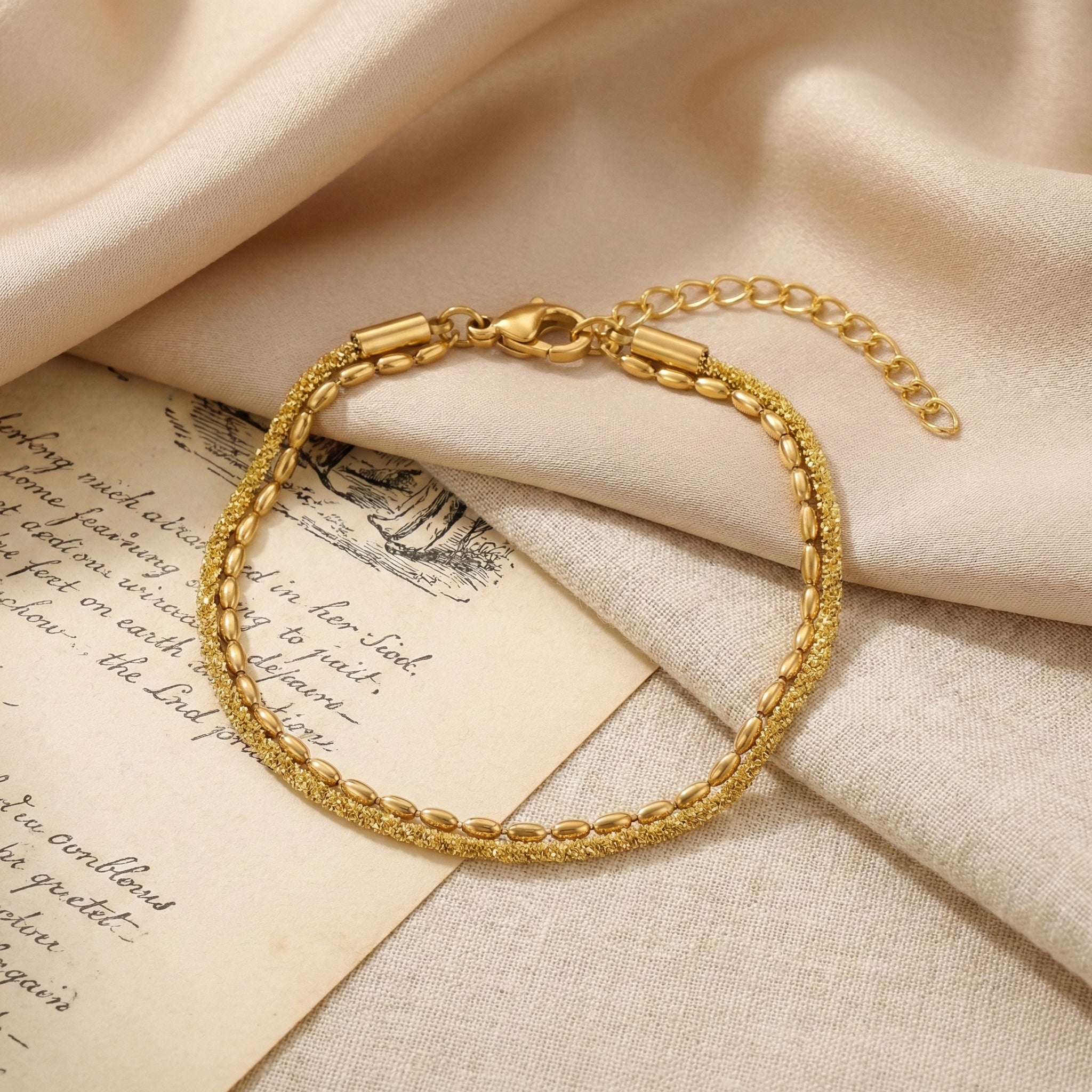 Nora Layered Box Chain Anklet