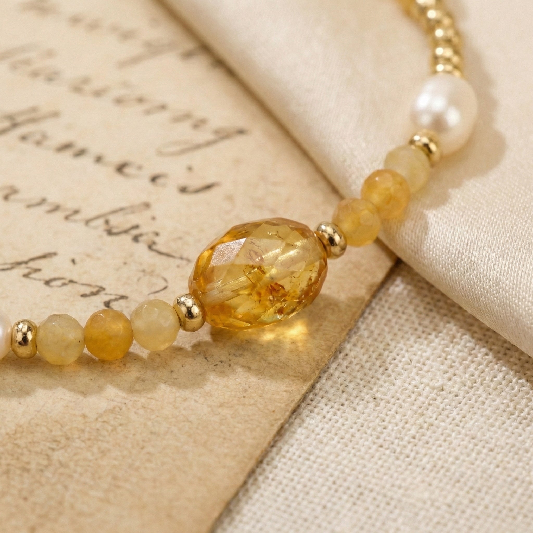 Agate & Pearl Bead Bracelet