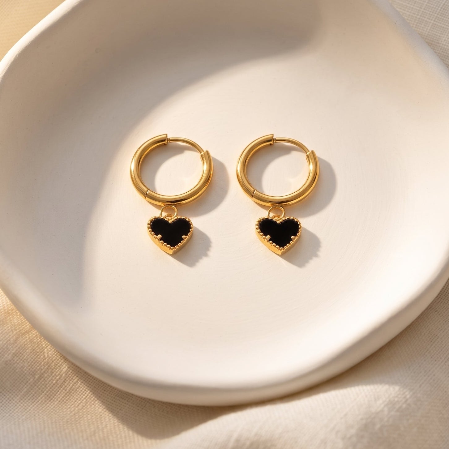 Halo Black Heart Hoop