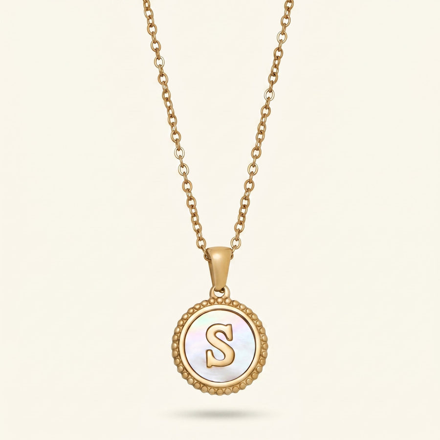 Pearl Clover Initial Necklace