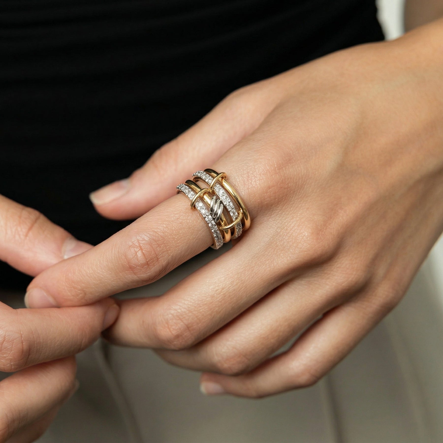 Qamar Sabr Stack Ring