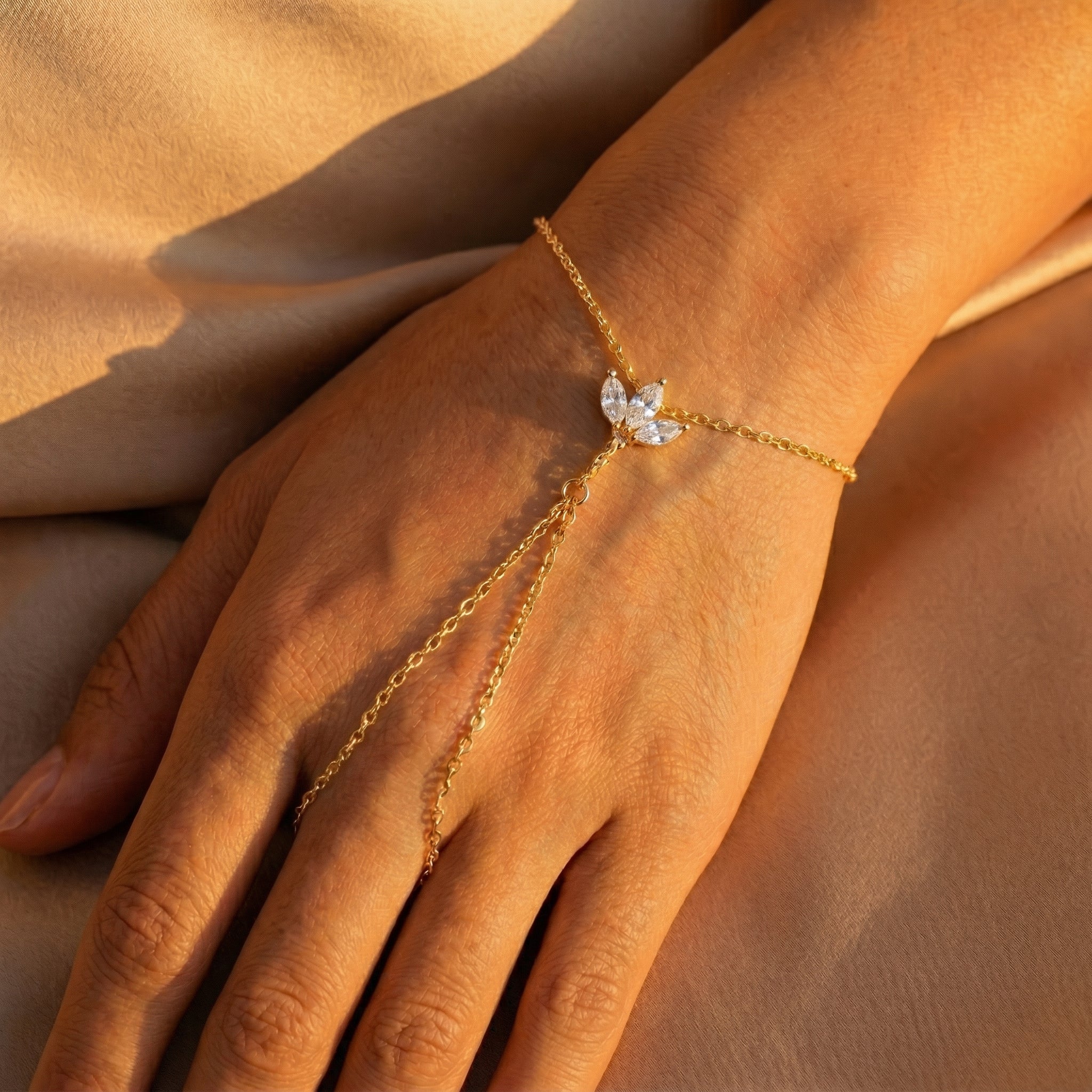 Flora Gold Hand Chain