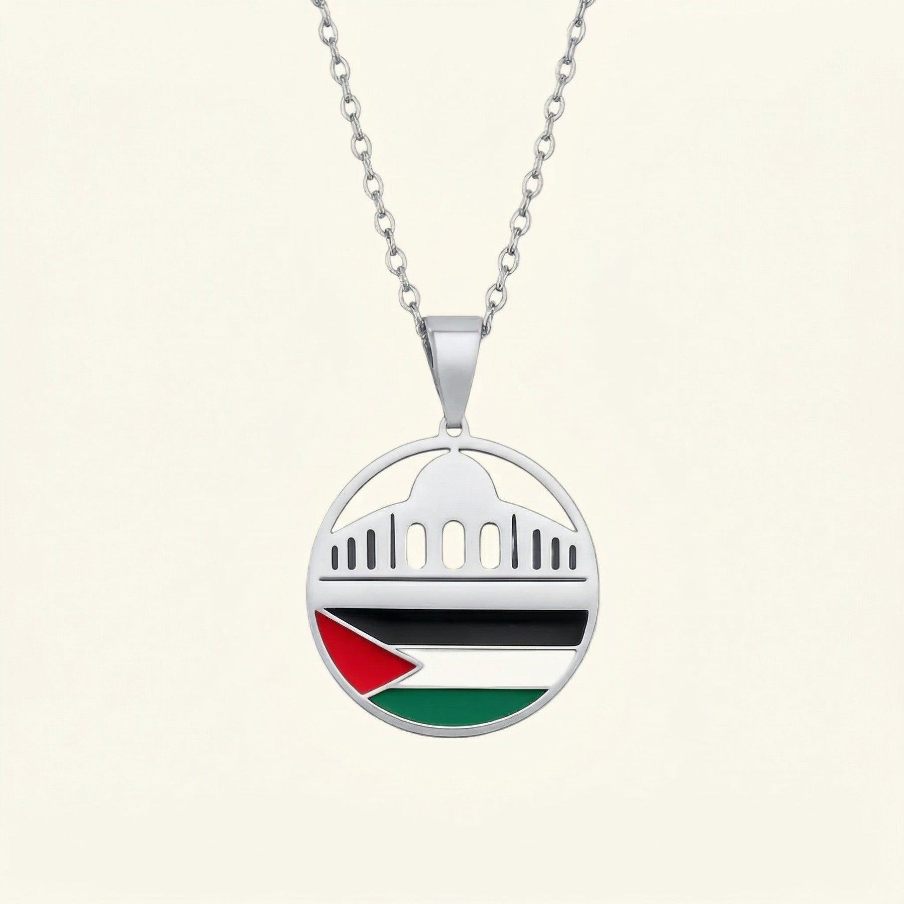 Qamar Men's Palestine Mosque Necklace