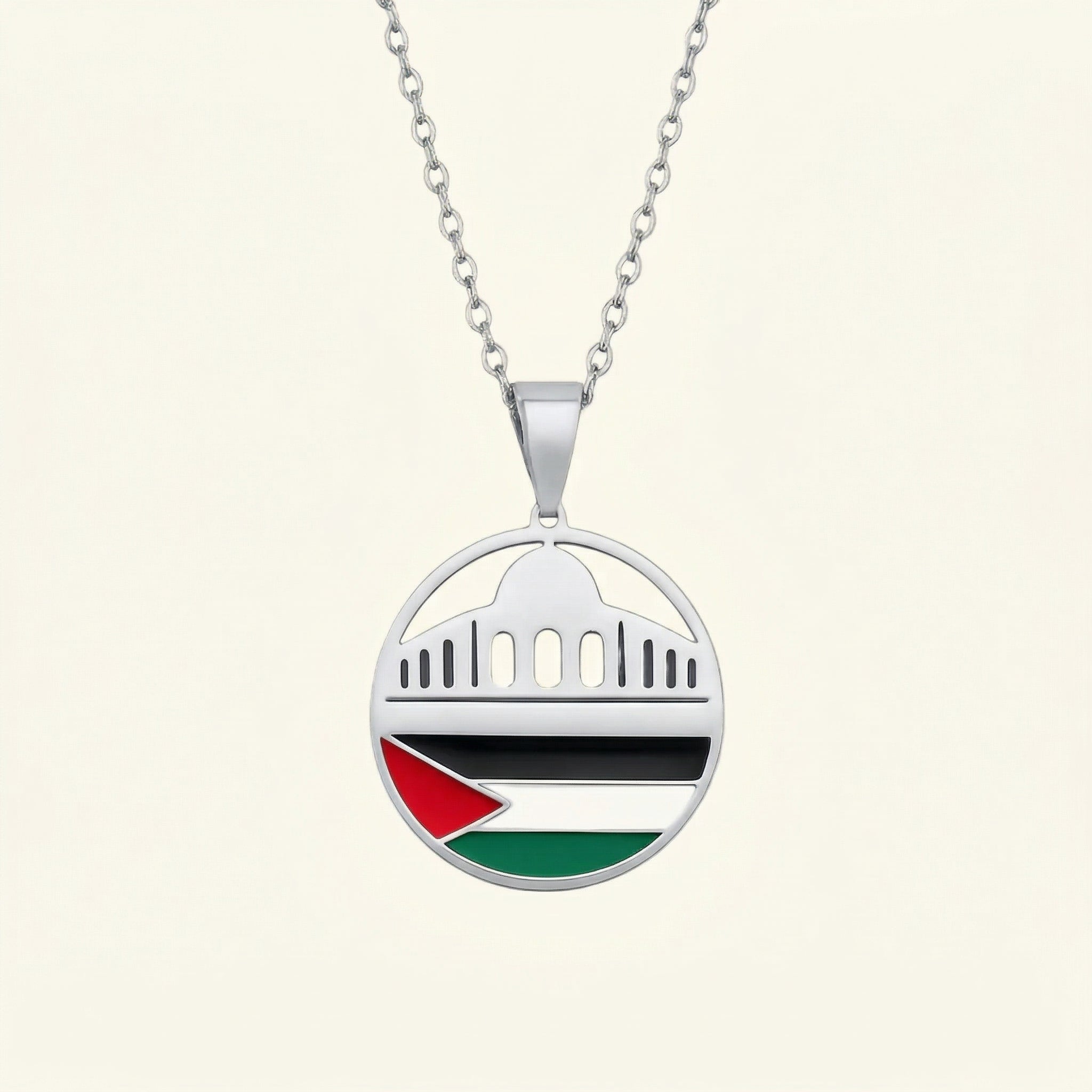 Qamar Men's Palestine Mosque Necklace