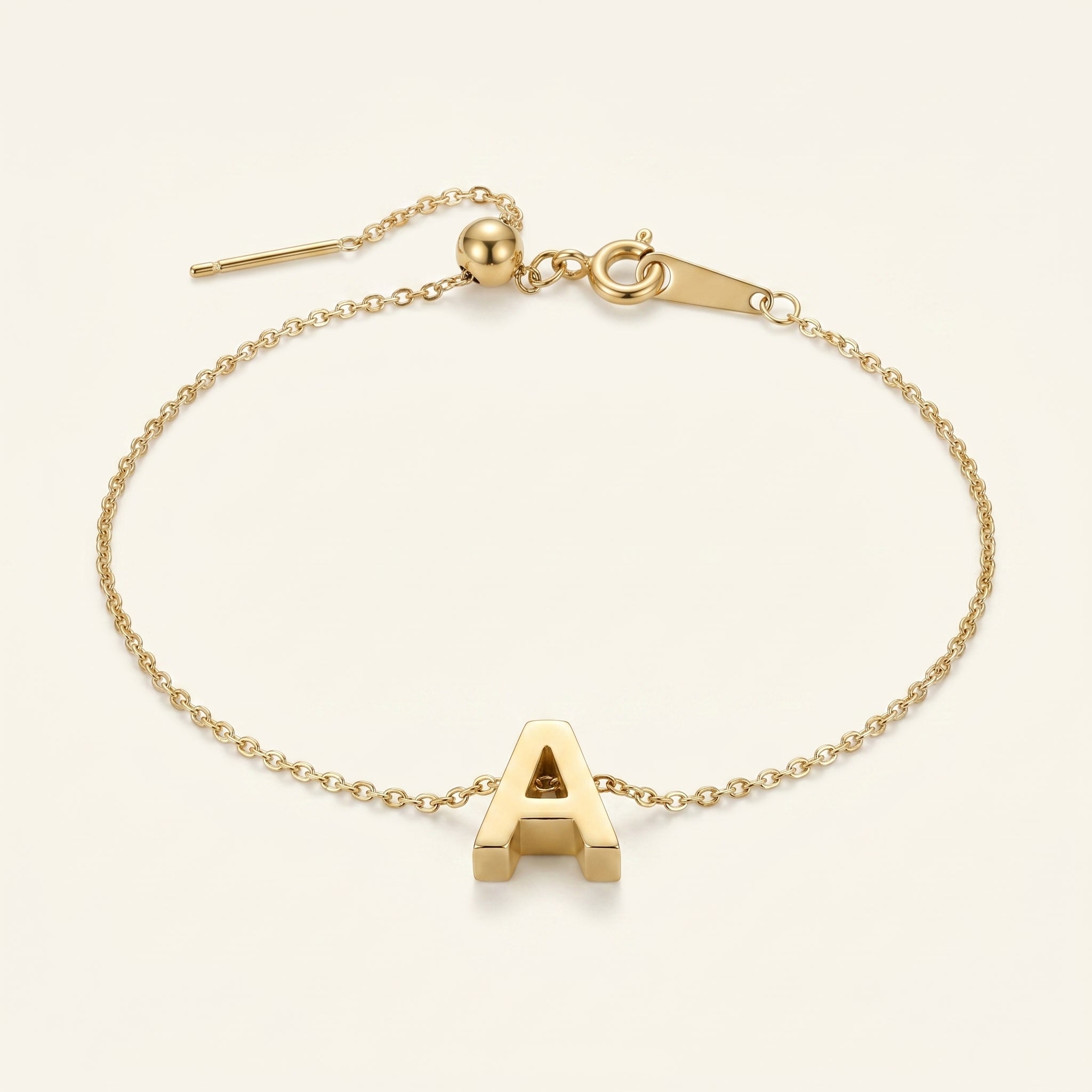 Delicate Initial Charm Bracelet