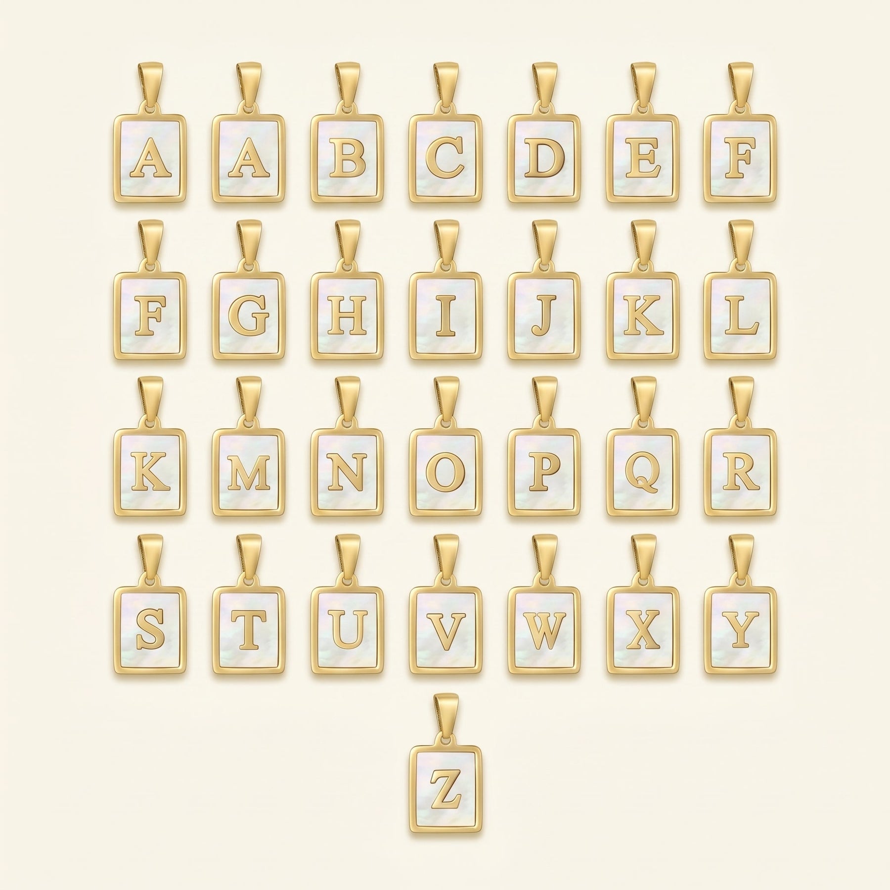Mother of Pearl Initial Necklace
