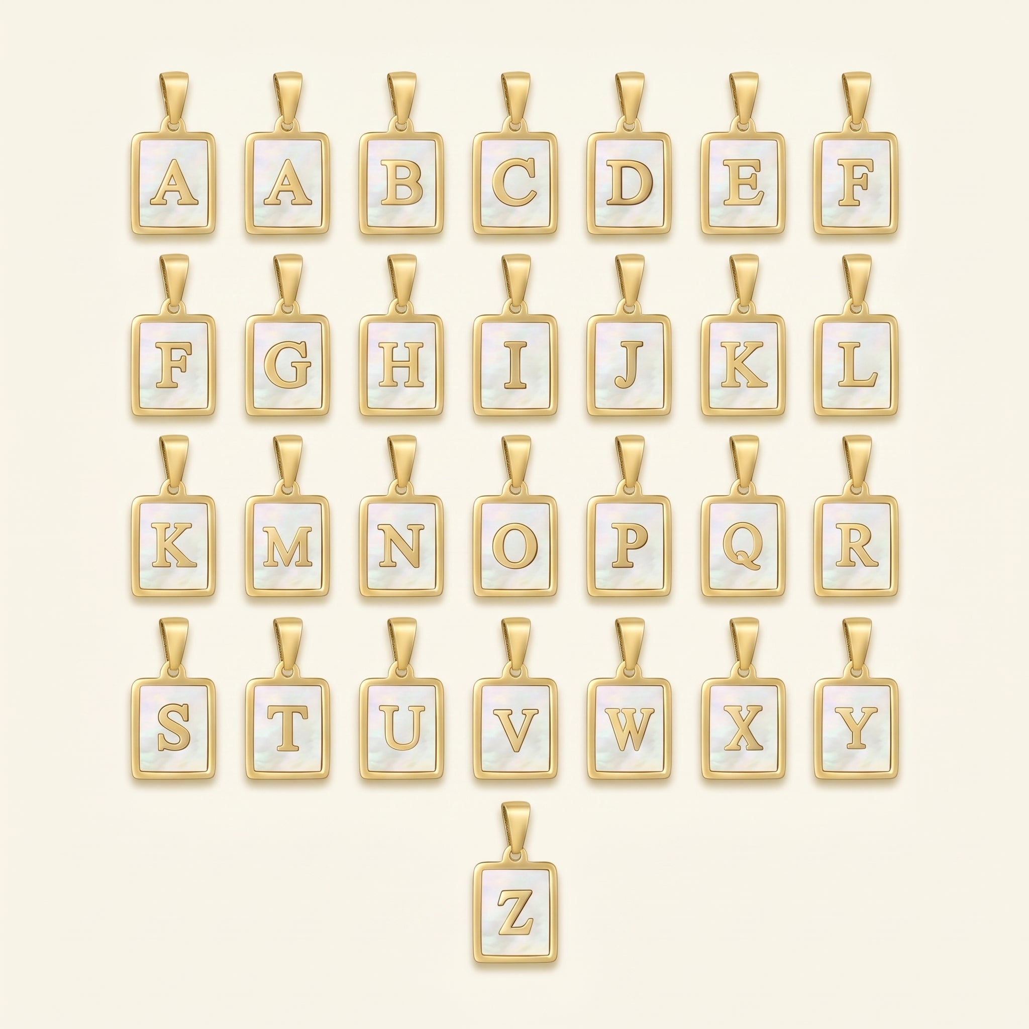 Mother of Pearl Initial Necklace