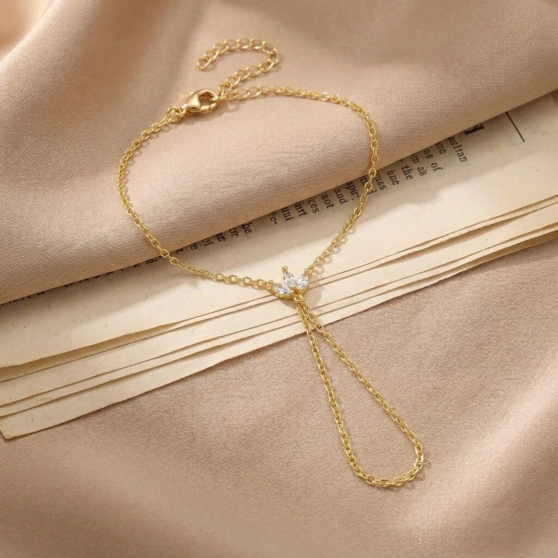 Flora Gold Hand Chain