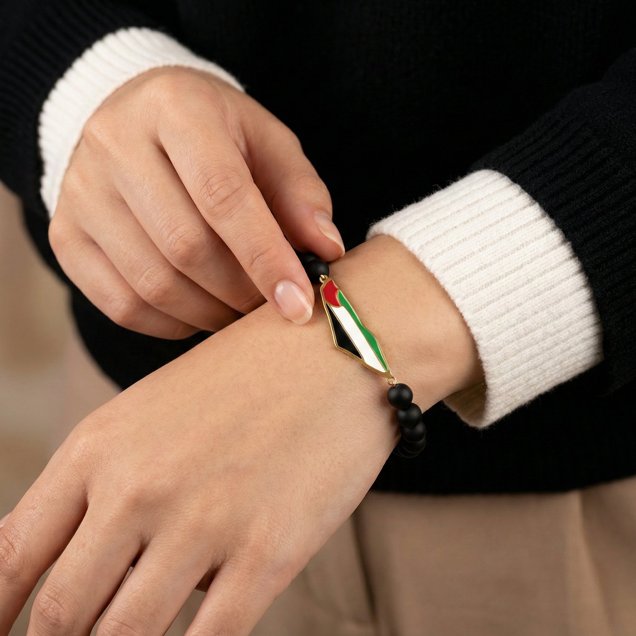 Qamar Palestine Bead Bracelet