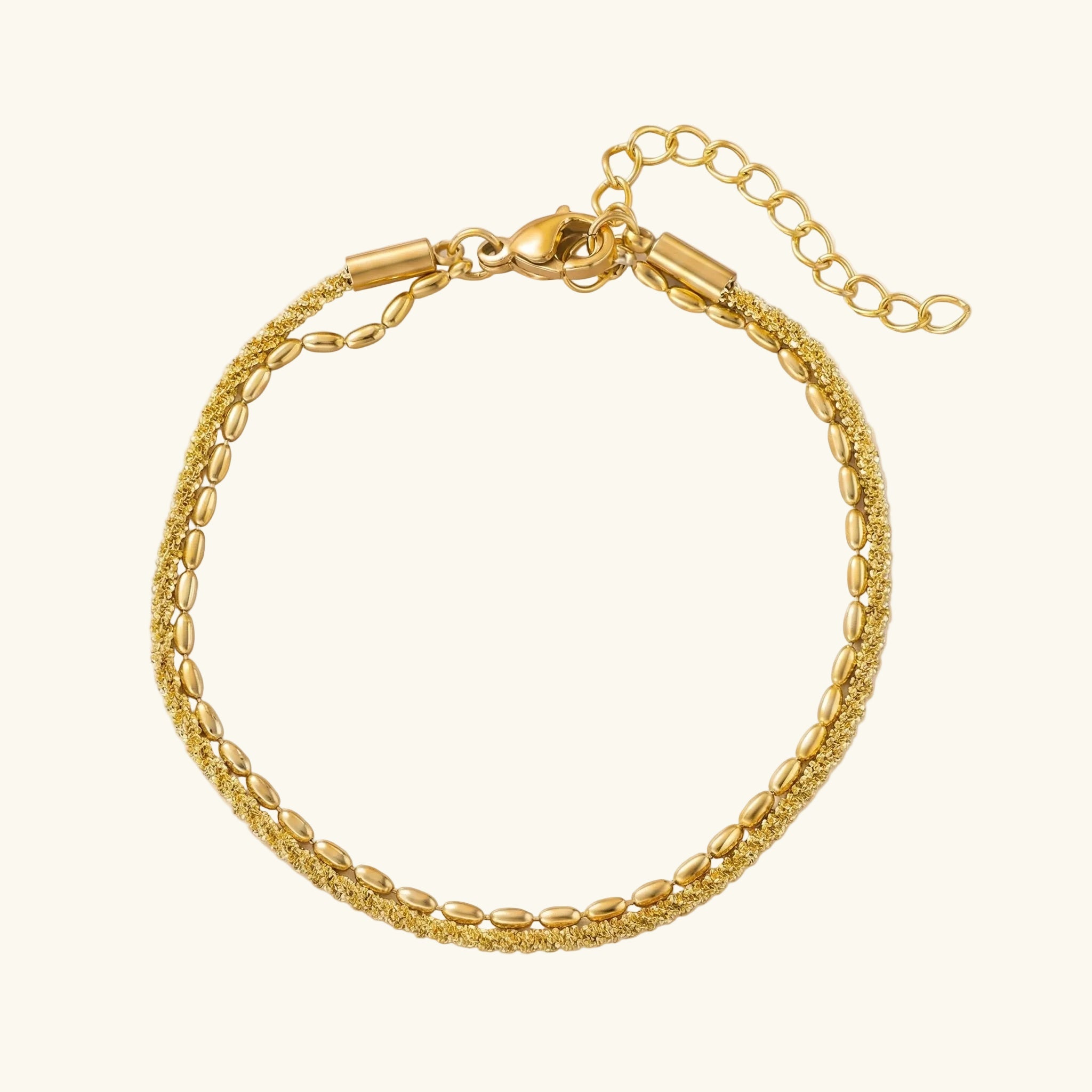 Nora Layered Box Chain Anklet