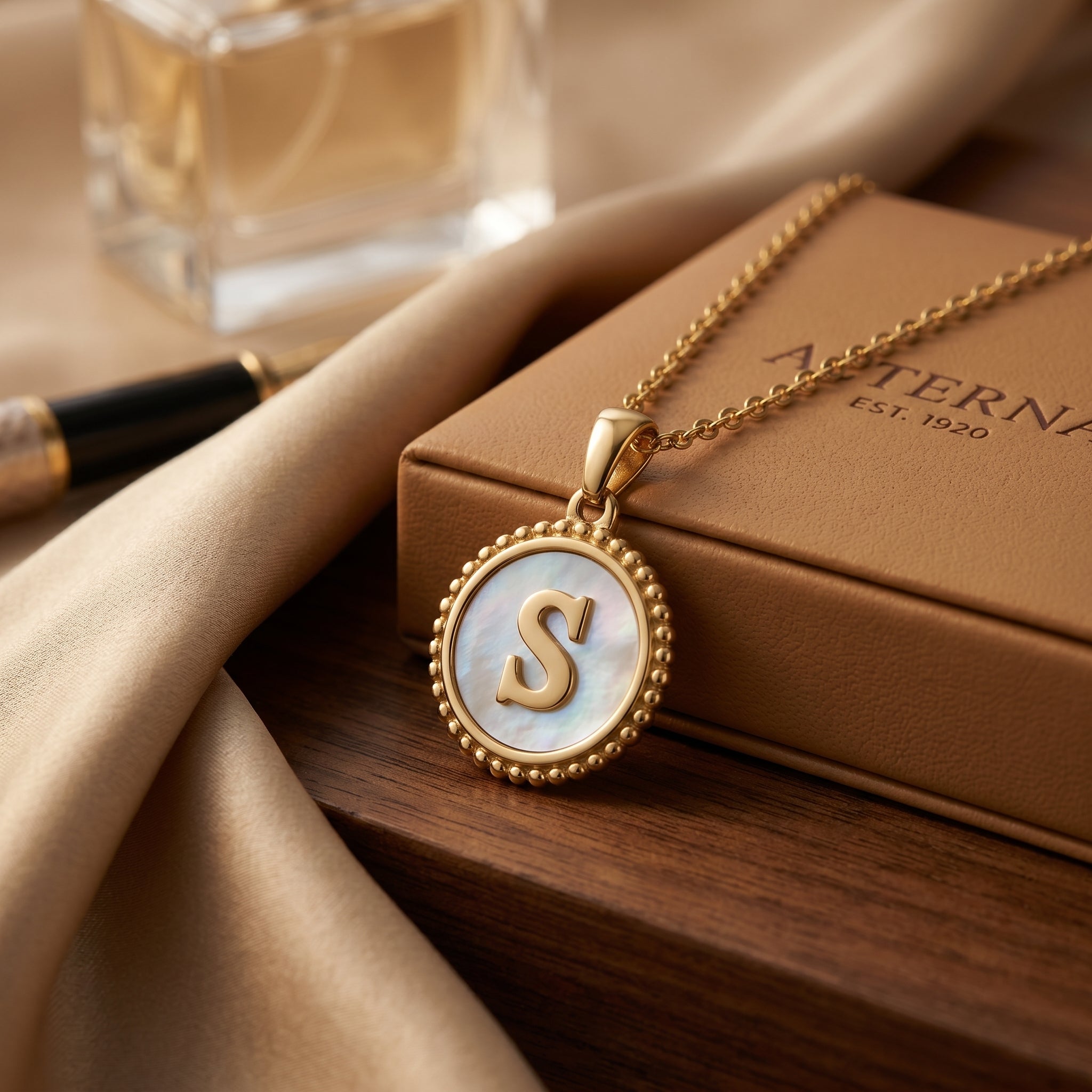 Pearl Clover Initial Necklace