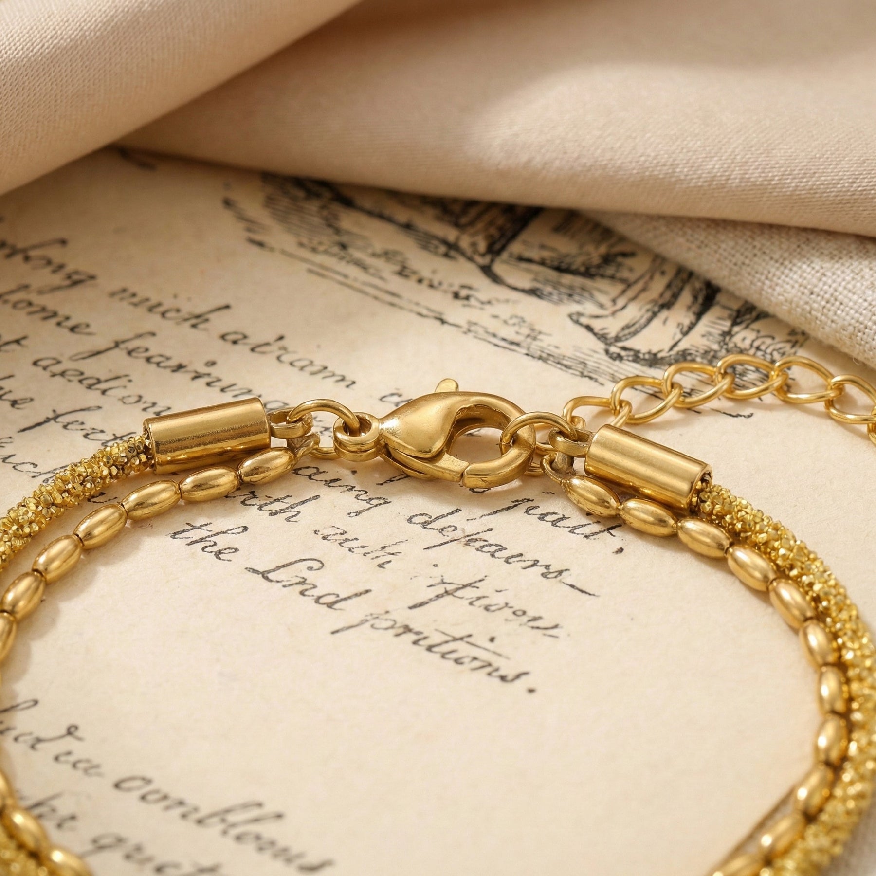 Nora Layered Box Chain Anklet
