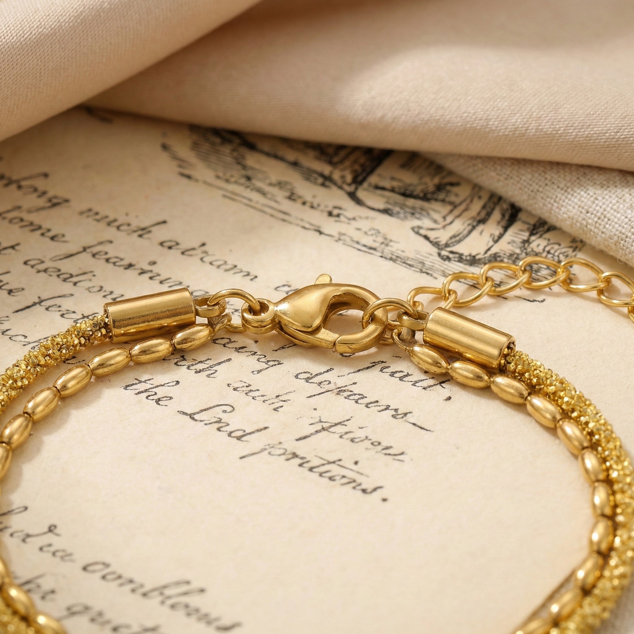 Nora Layered Box Chain Anklet
