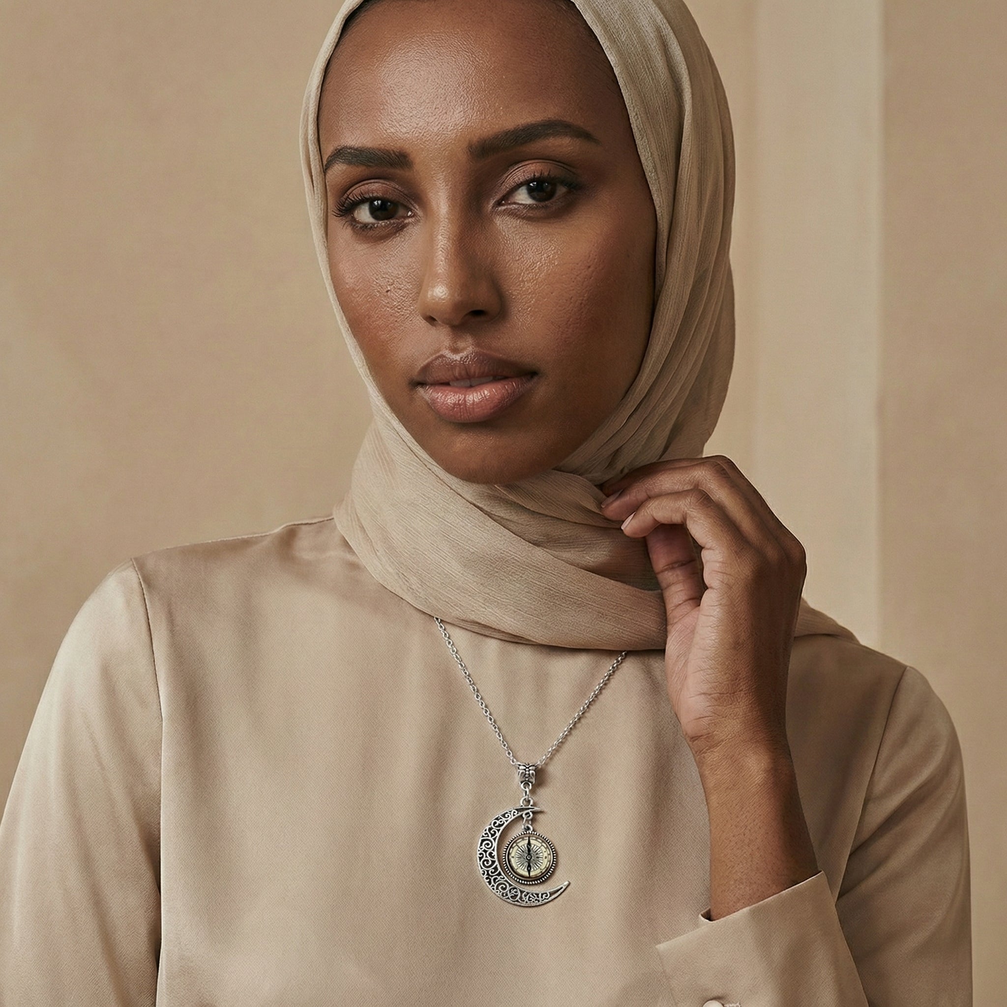 Qamar Noor Crescent Necklace