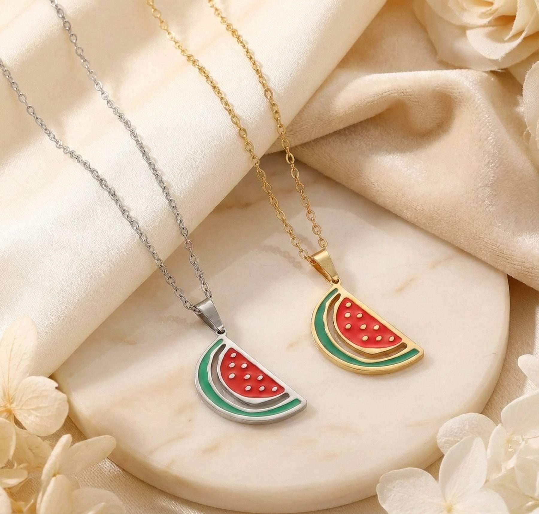 Qamar Watermelon Necklace