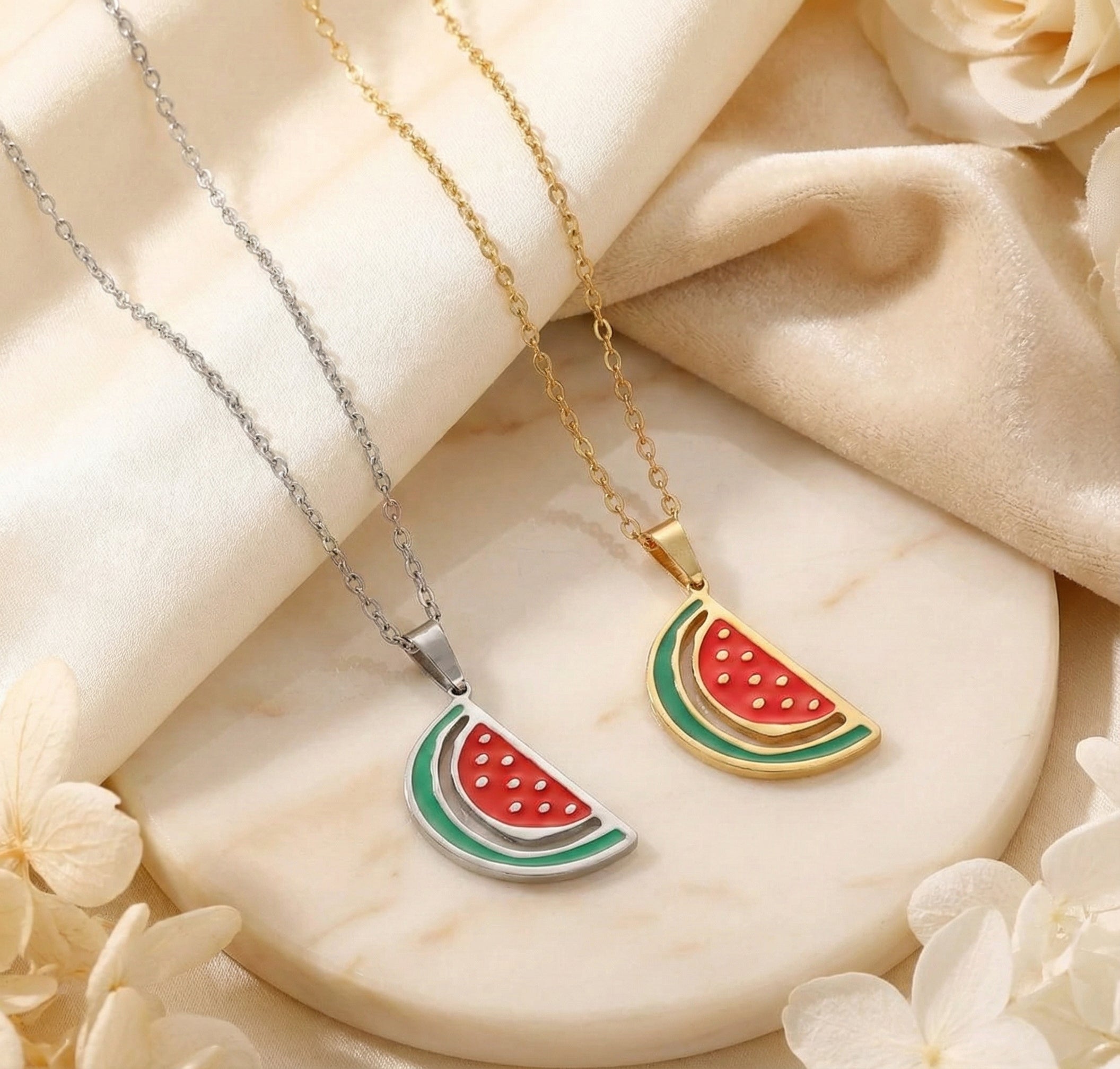 Qamar Watermelon Necklace