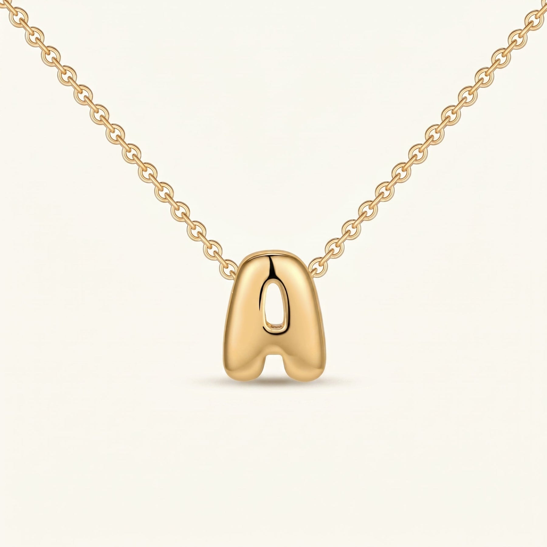Bold Script Initial Charm Necklace