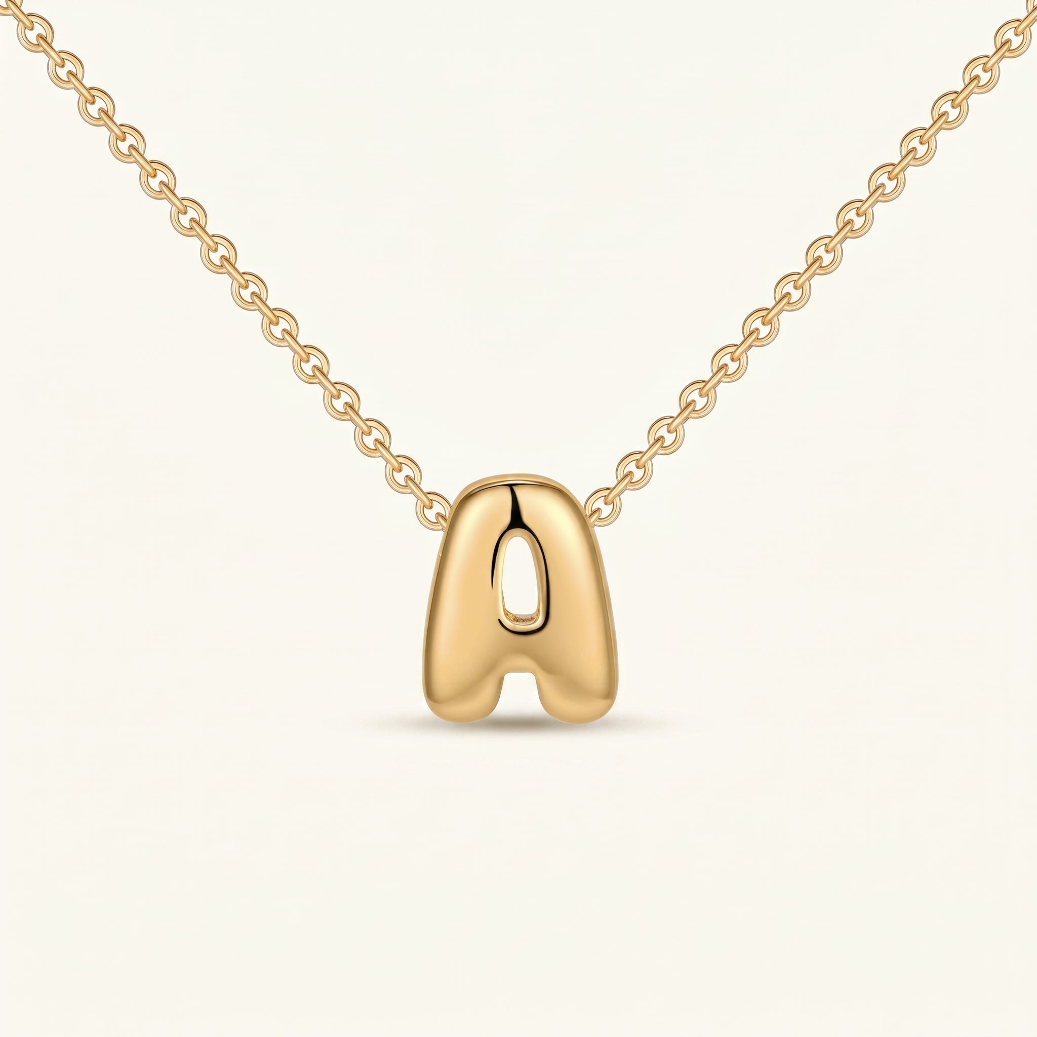 Bold Script Initial Charm Necklace