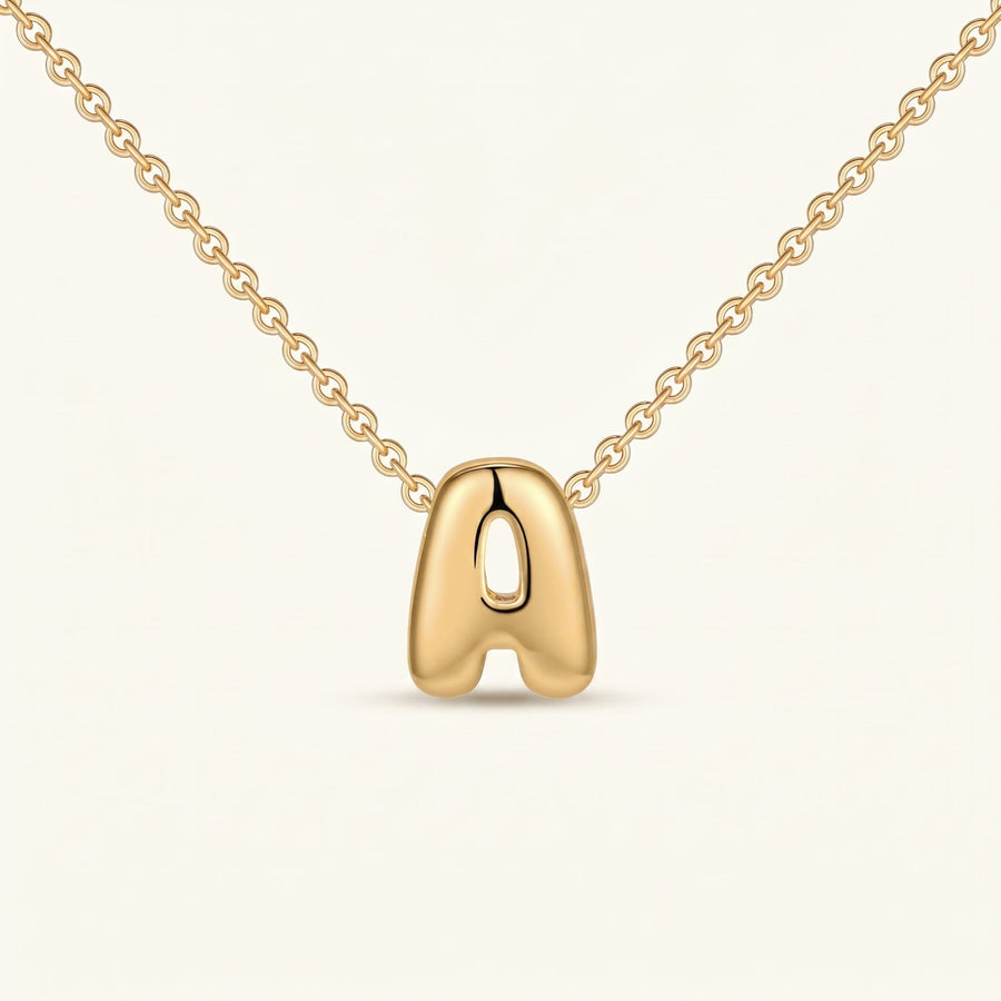 Bold Script Initial Charm Necklace