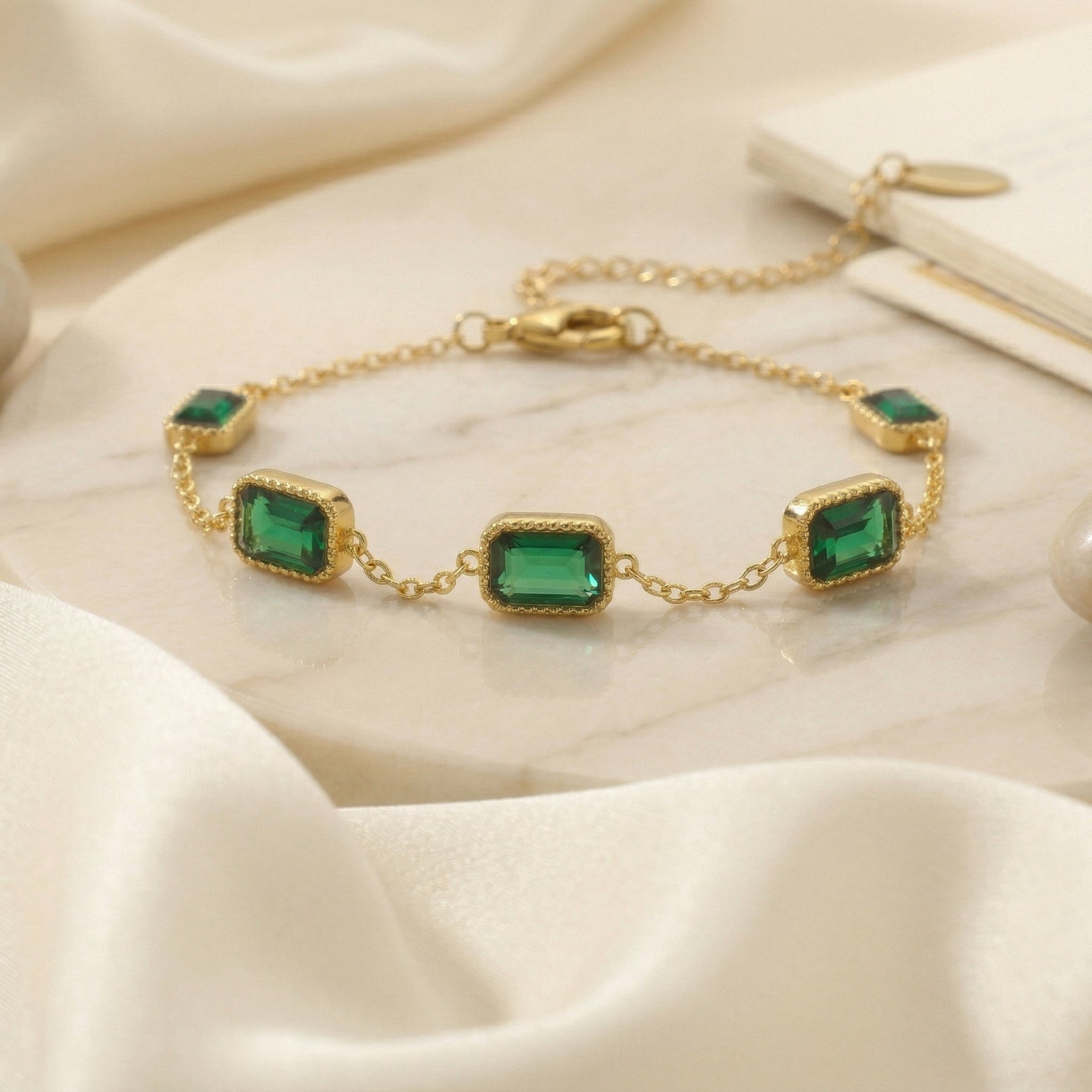 Trinity Emerald Bracelet