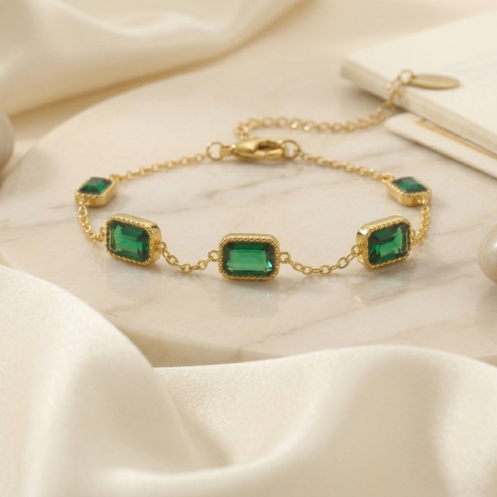 Trinity Emerald Bracelet