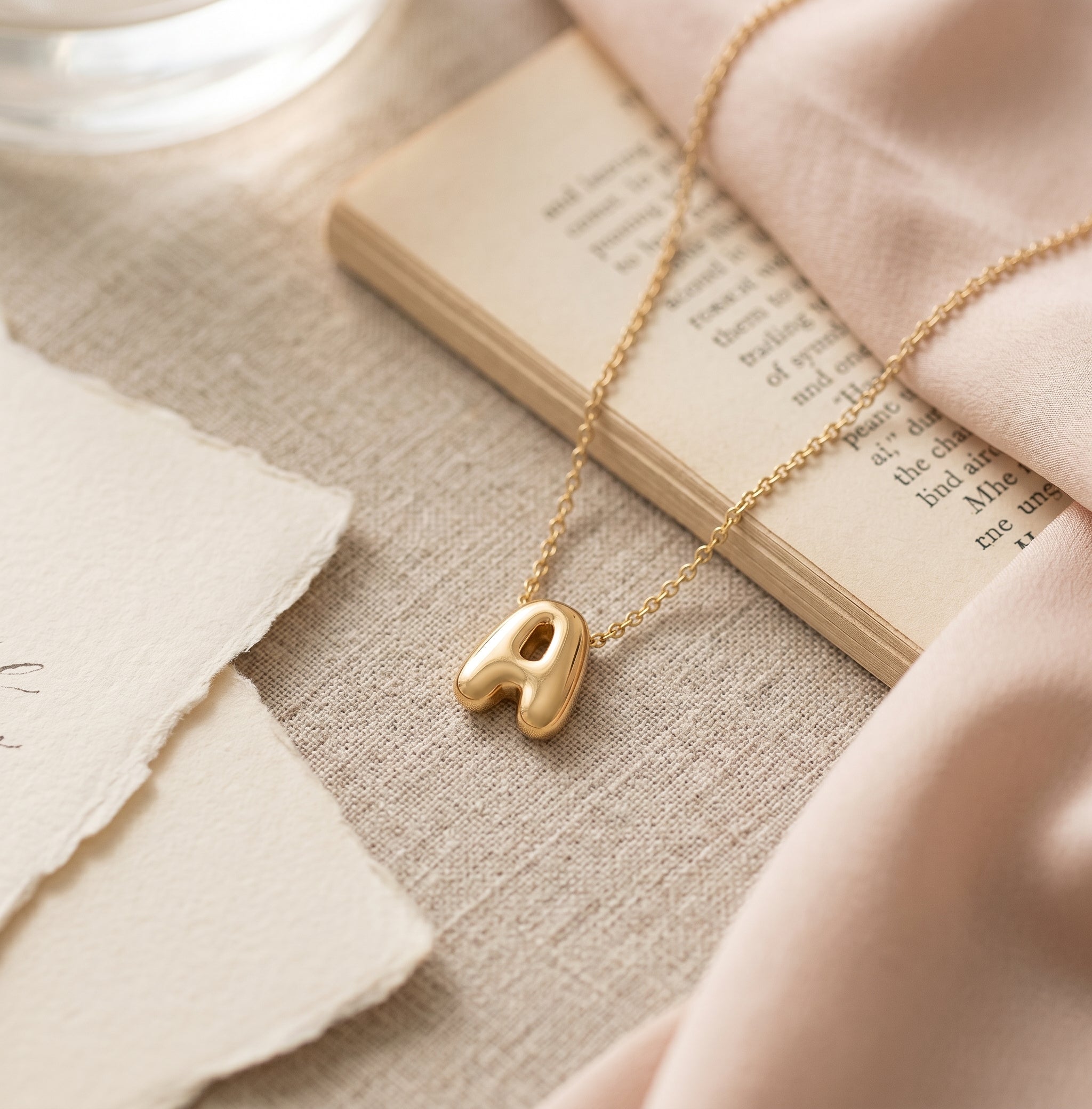 Bold Script Initial Charm Necklace